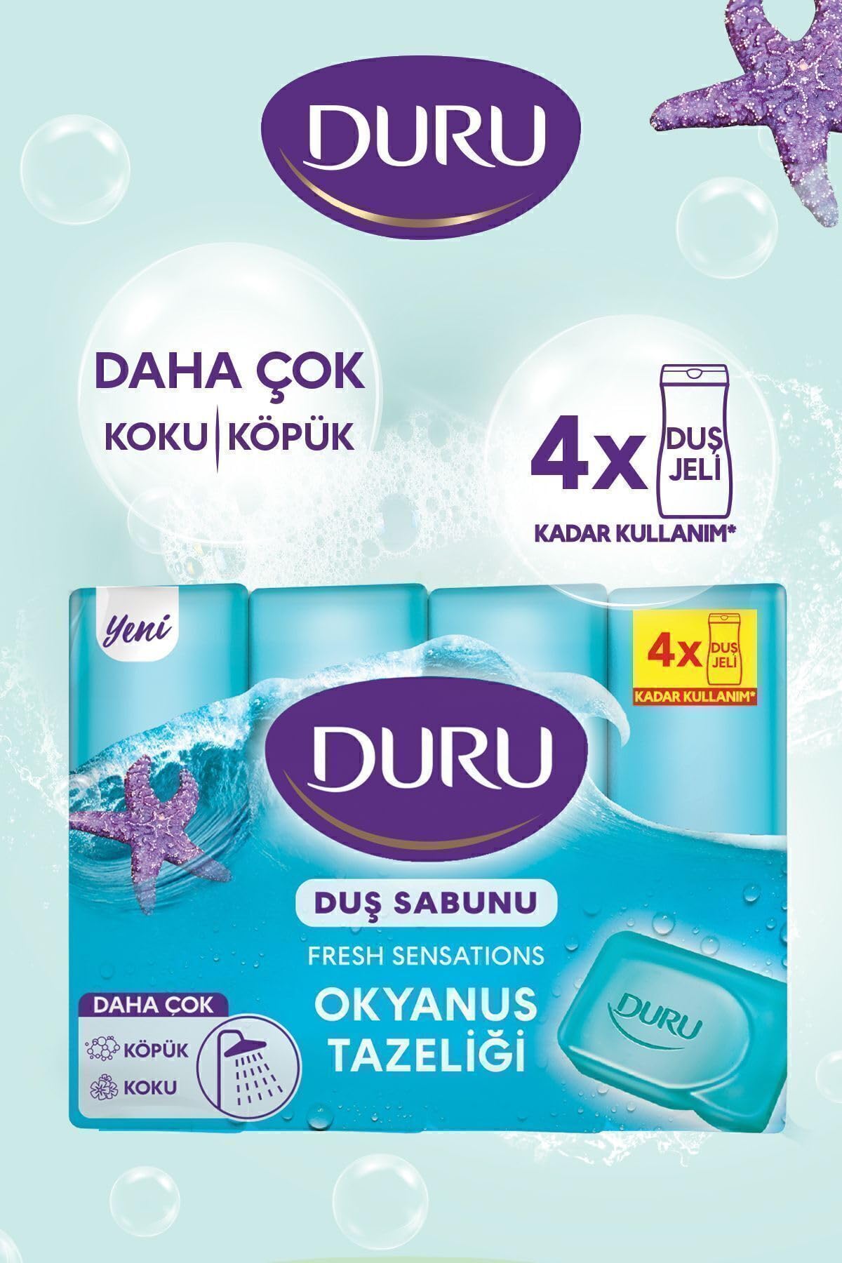Duru Fresh Sensations Okyanus Tazeliği 16 Adet Duş Sabunu 4x600gr