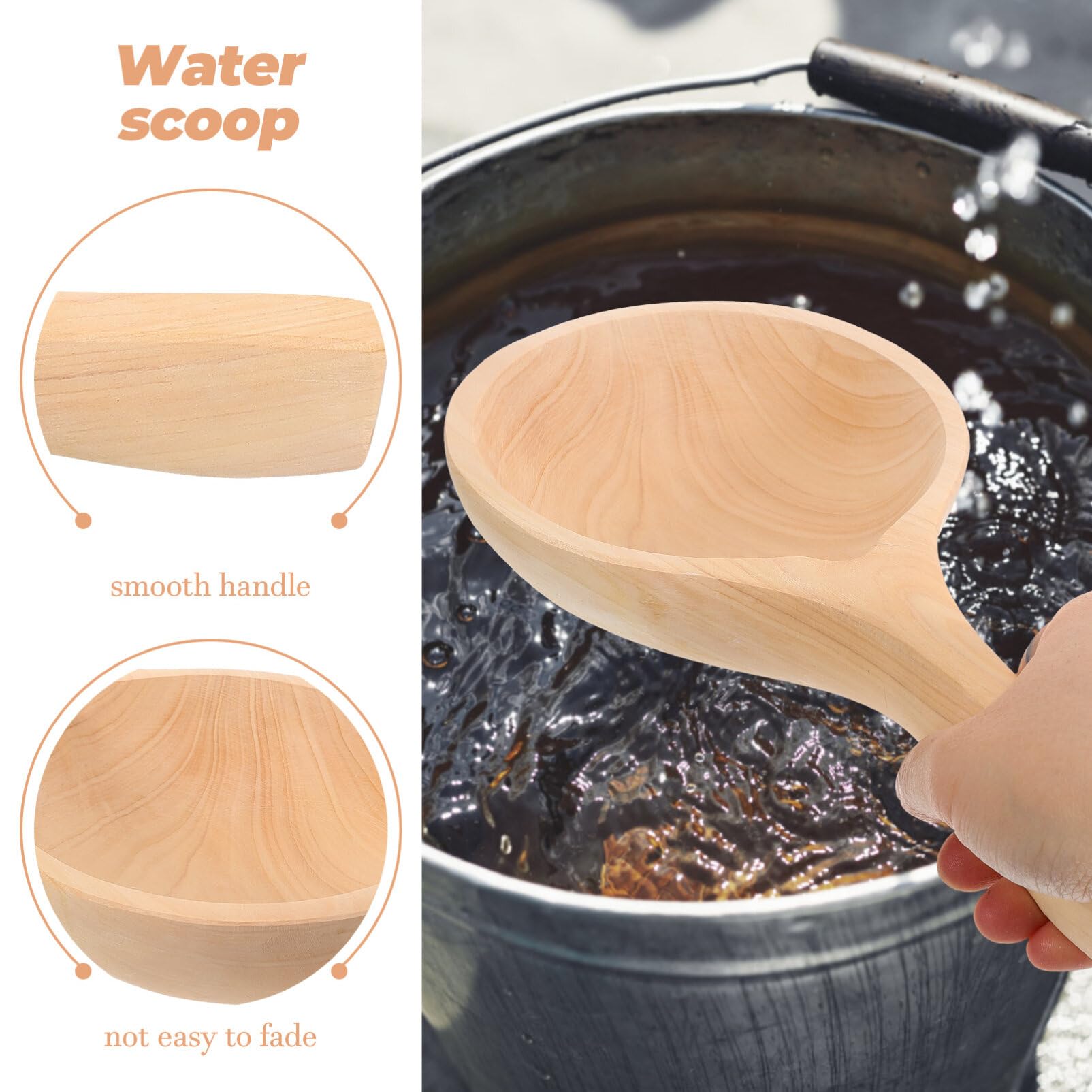 Louche à Eau Cuisine en Bois de Cèdre, Design Unique