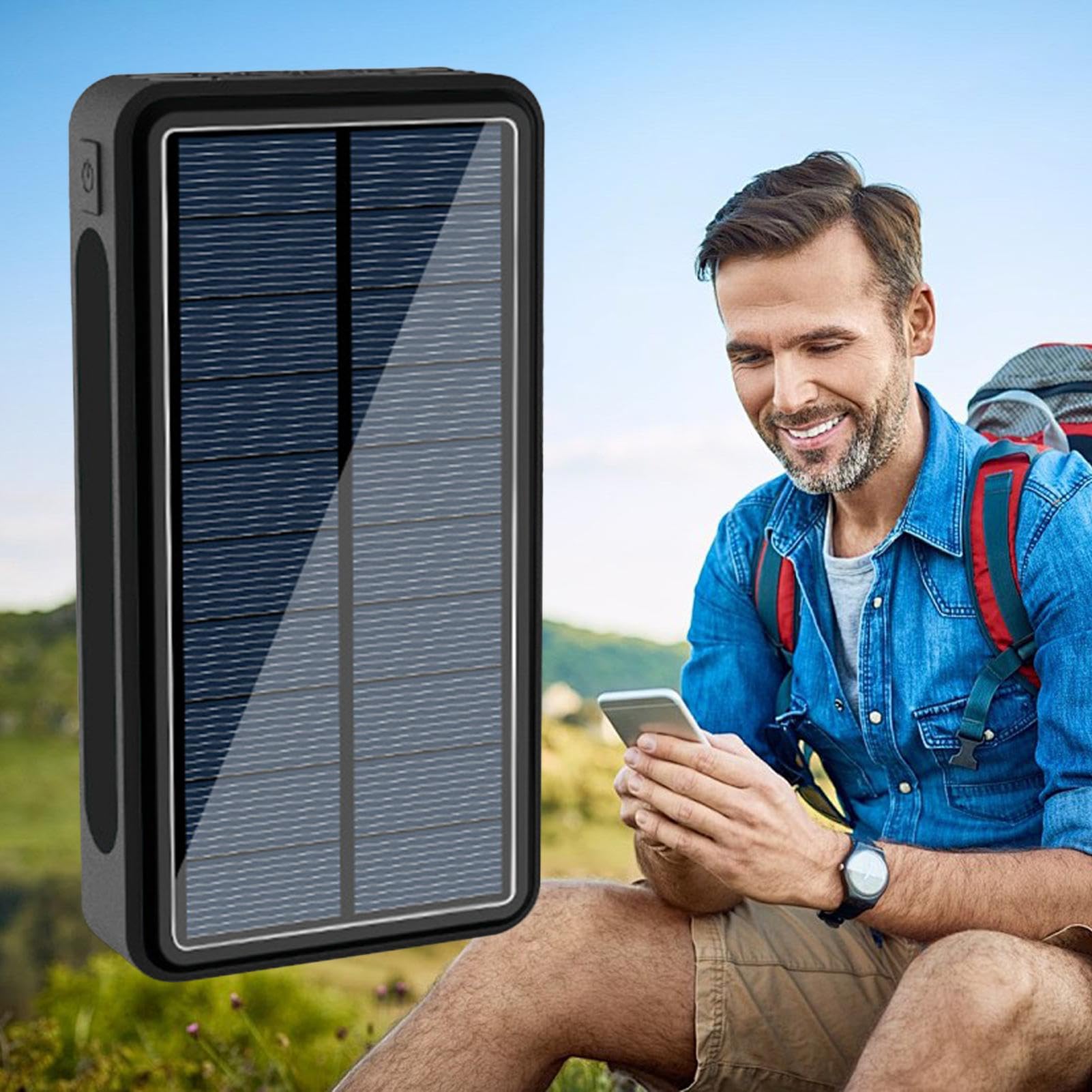 Power bank a energia solare, caricatore portatile per telefono, batteria da 20000 mAh, supporta 4 apparecchiature elettroniche per adulti, adolescenti, uomini, donne, studenti, pendolari