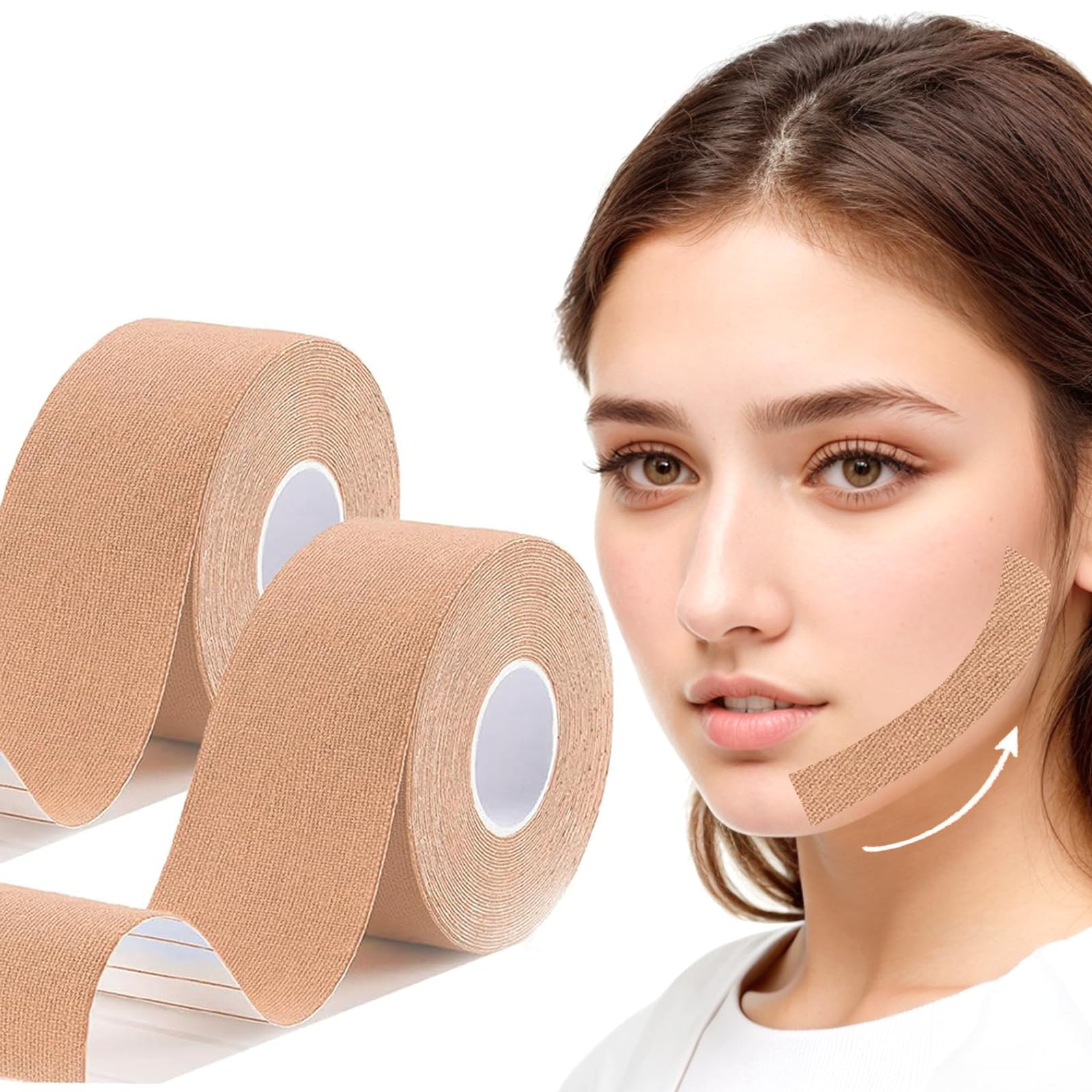 Sponsored Ad – 2 Rolls Facial Myofascial Lift Tape Face Lift Tape Face Toning Belts Anti Wrinkle Patches Anti Freeze Stickers Forehead Neck Lift Tape Unisex For Firming and Tightening Skin (Beige)