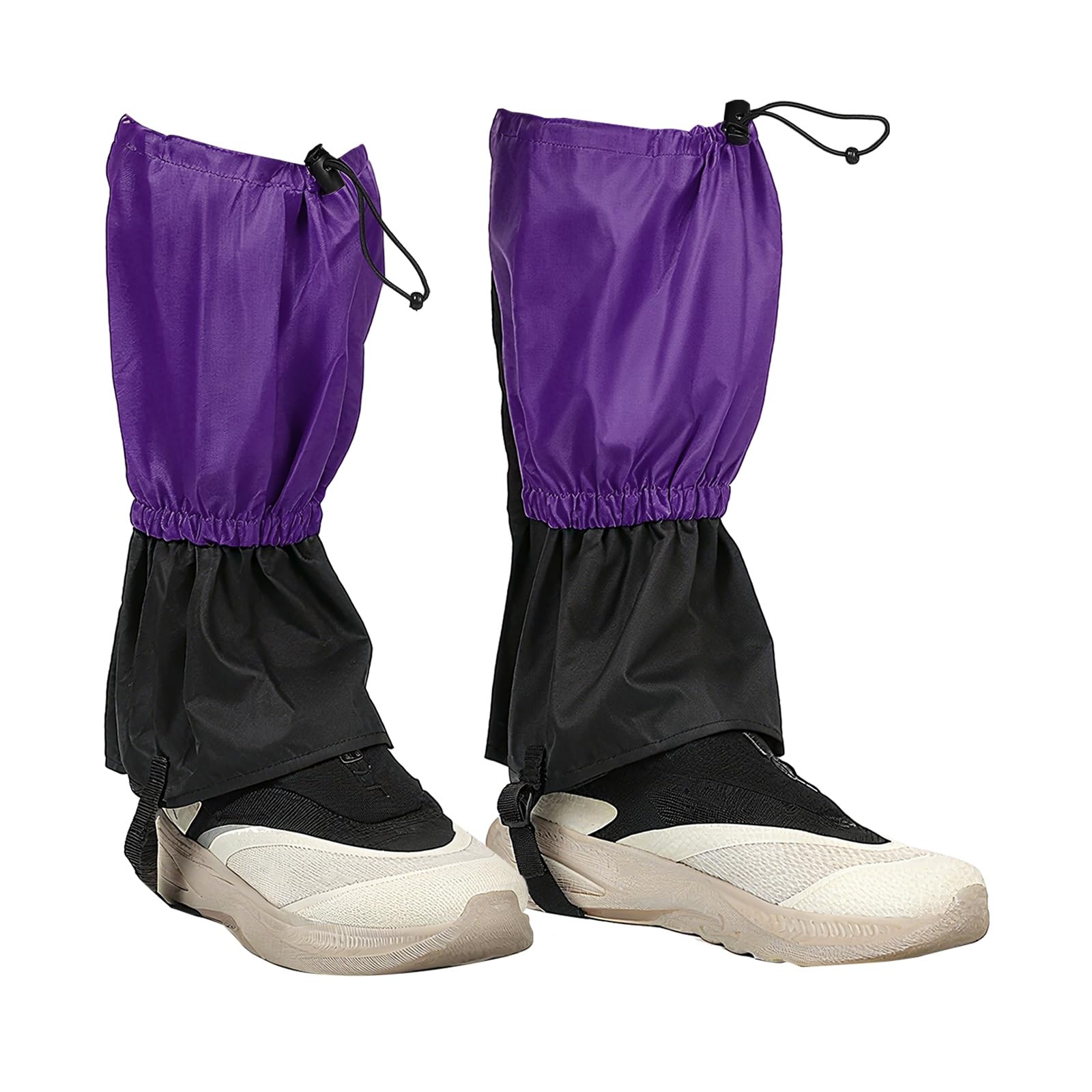 YELARXI Leg Gaiters, Snow Gaiters for Hiking Waterproof Adjustable Lightweight Snow Boot Guards with Foot Strap -Fitting for (Snowshoeing/Hiking/Hunting/Climbing), 14" & Purple