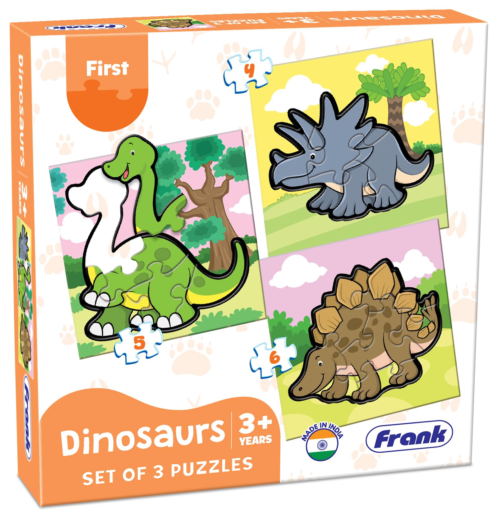 Frank Dinosaurs - A Set of 3 Jigsaw Puzzle for Kids Above 3+ Years - Fun & Challenging Brain Booster Games - Educational Puzzle for Focus and Memory - 10217-image-45