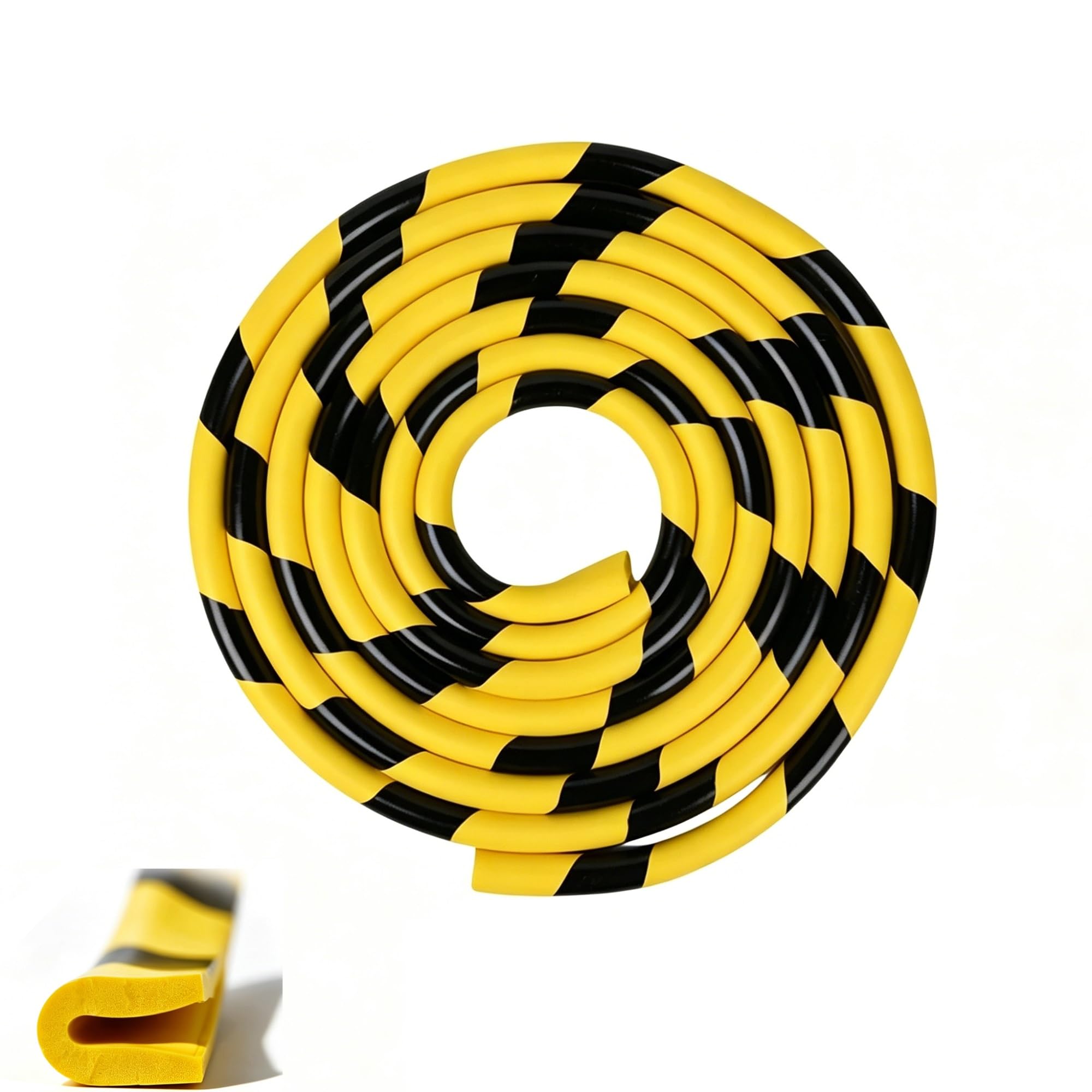 Gtzly One Color High Visibility Safety Bumpers, Yellow Black Foam Garage Wall Protector, Self Adhesive Edge Protector For Parking Area, Loading Bay