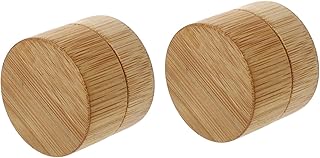 2pcs Bamboo Cream Jars 100ml Portable Storage Containers for Cosmetics Makeup and Lotion for Travel and Home Use