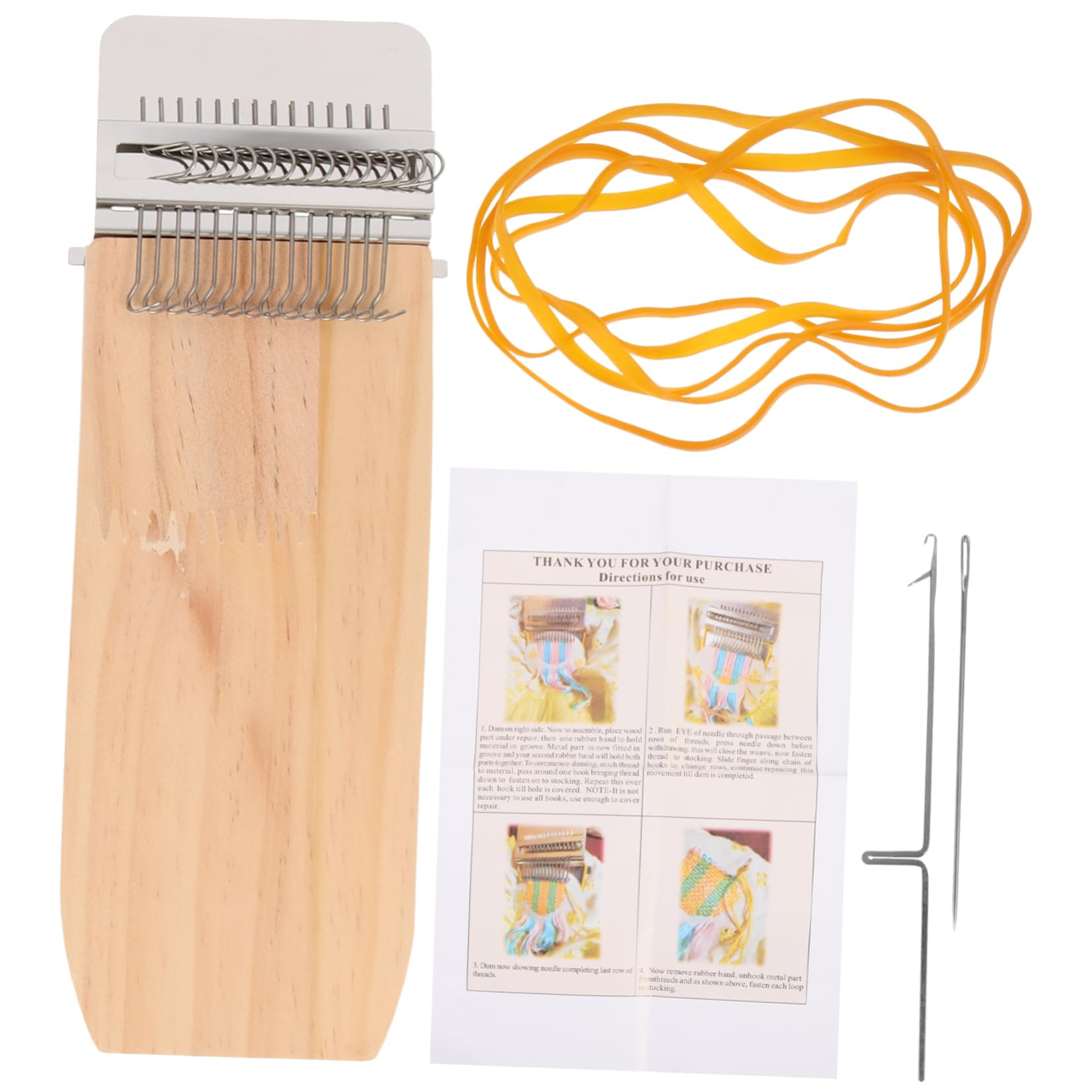 Housoutil 1 Set Tapestry Knitting Tool Beginners Stitcher Hooks Weaving Hand Quilting Machine Mini Sewing for Wool Crochet Small Clothing Mending Tool Rubber