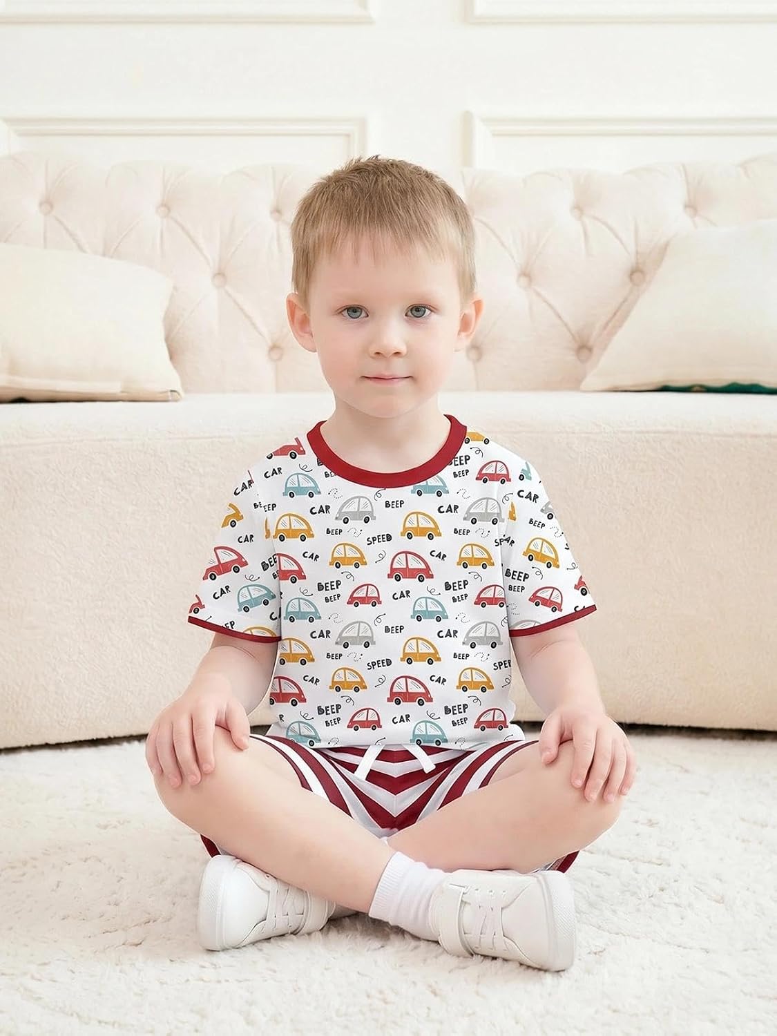 Jimonda Toddler Baby Boys Shirt Shorts Clothing Set Kids Short Sleeve Cotton Casual Outfits Outdoor 4pc Summer Clothes