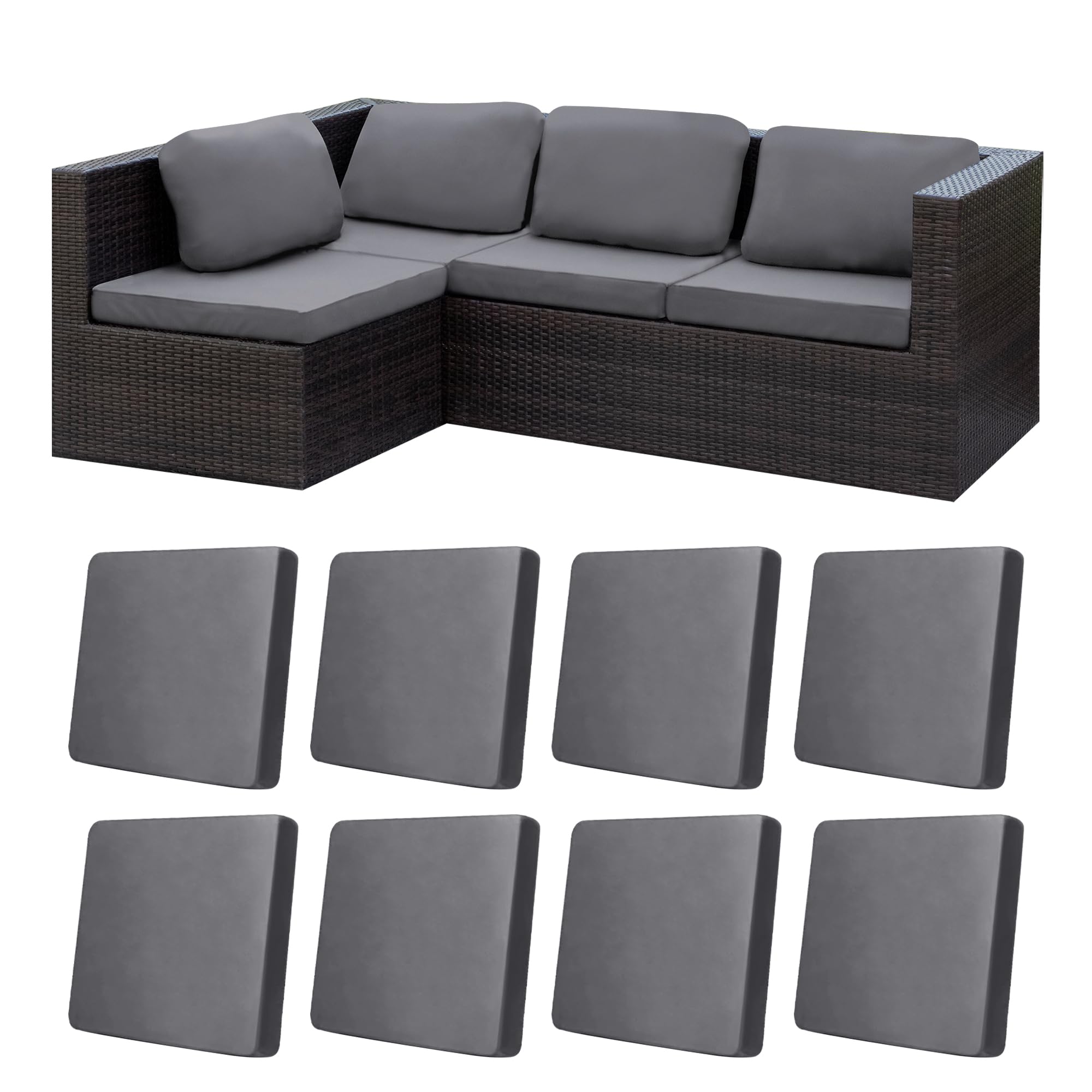8 Pcs Outdoor Cushion Covers, Patio Sofa Cushion Covers Replacement