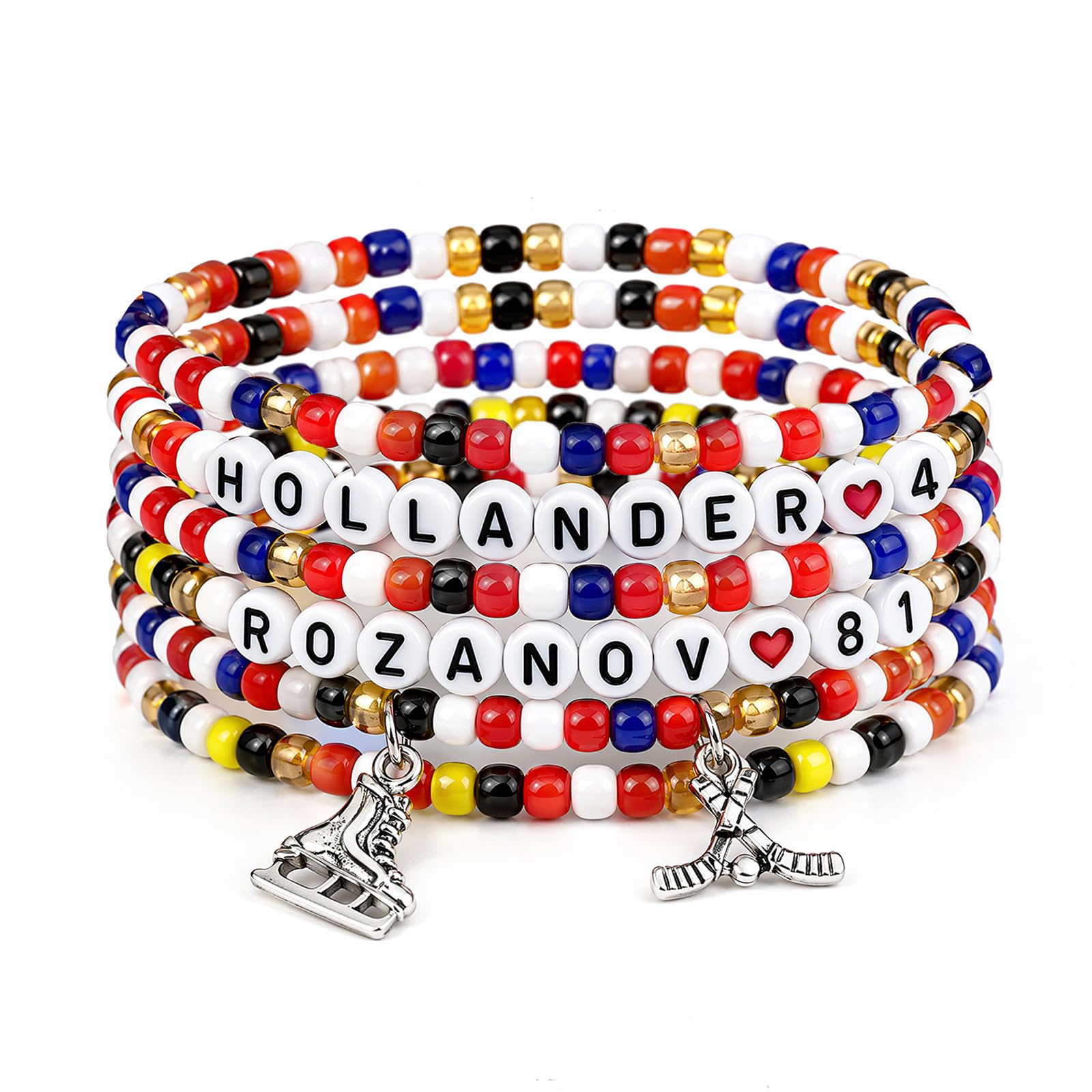 6 Pcs for Hea-ted Merch Riva-lry Bracelet Letter Beads 24 81