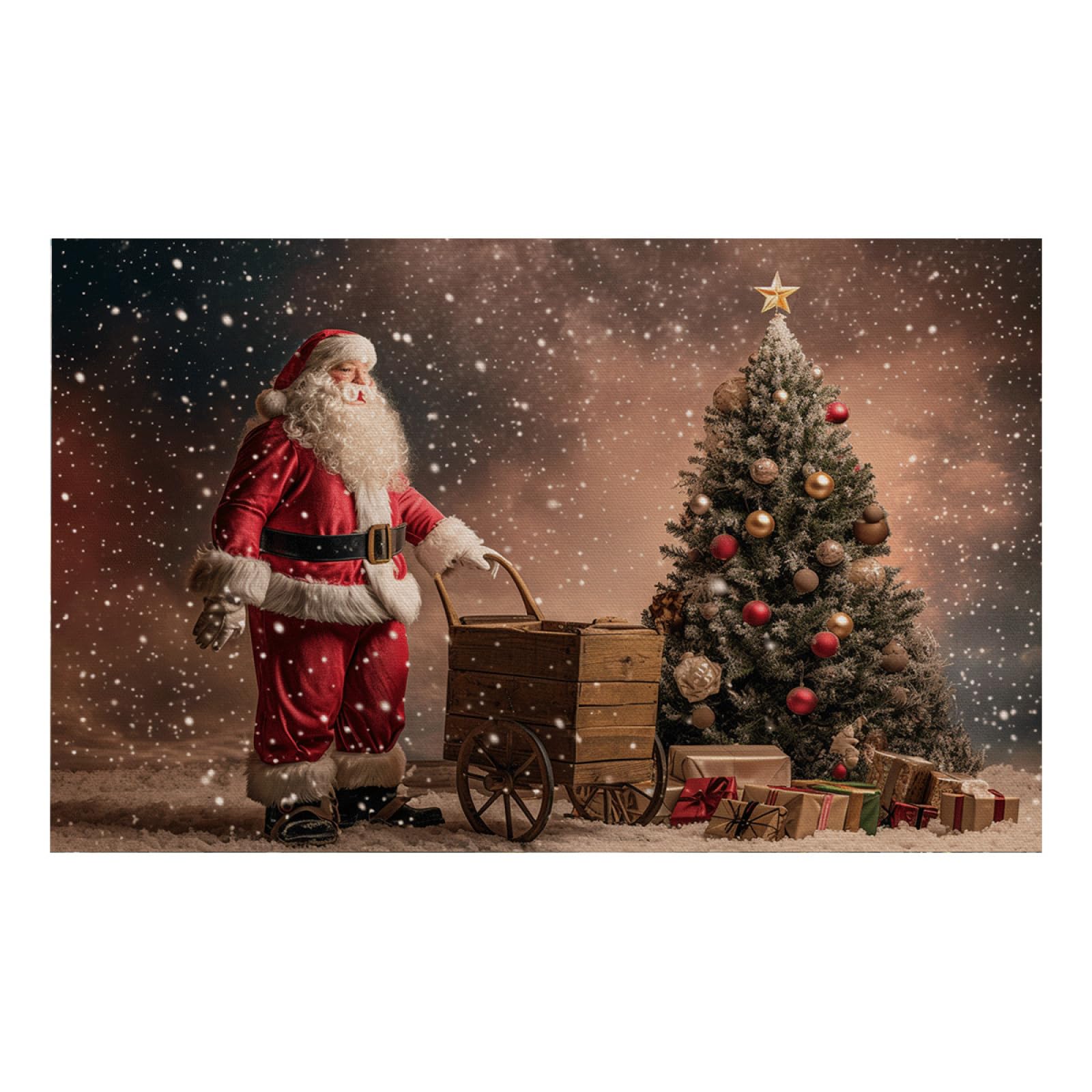 Papel Pintado Pared DormitorioÁrbol De Navidad Marrón Papel para Pared Removible sin Pegamento Decoración Mural para Salón Oficina Habitación Infantil Fácil de Instalar 350x240cm