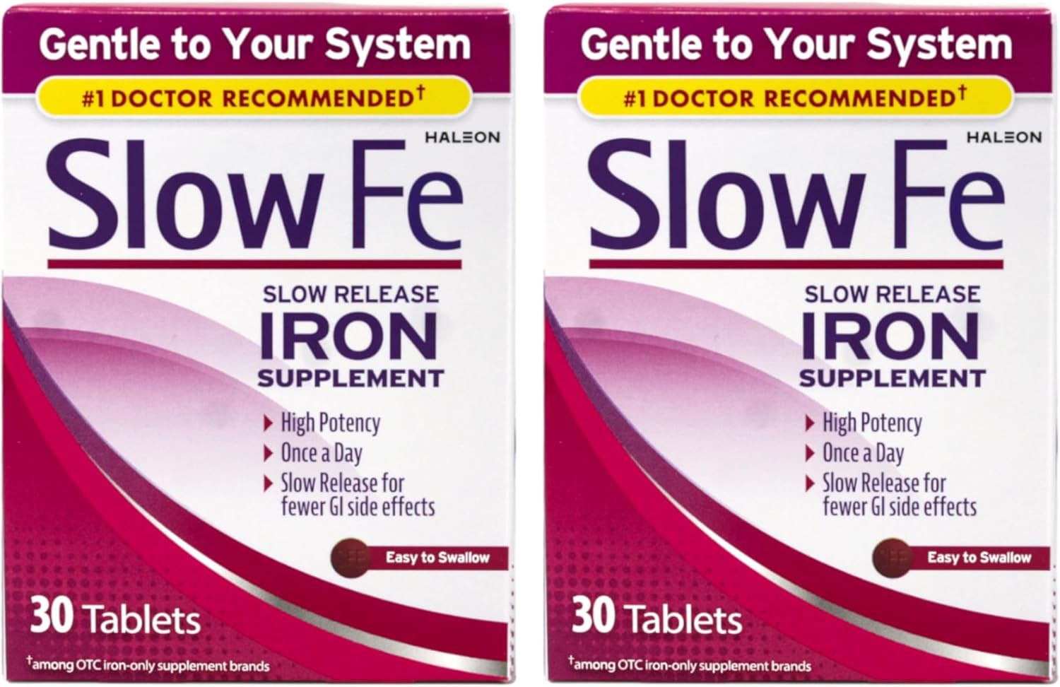 Slow Fe Slow Release Iron Supplement, 30 Tablets (Pack of 2)