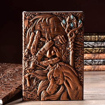XINGYUE Kabartmalı Defter Defteri, Deri Defter, Yaratıcı Sihirli Kabartmalı A5 Deri Defter Günlük Not Defteri Seyahat Günlüğü Planlayıcı Kitap Okul Ofis Malzemeleri