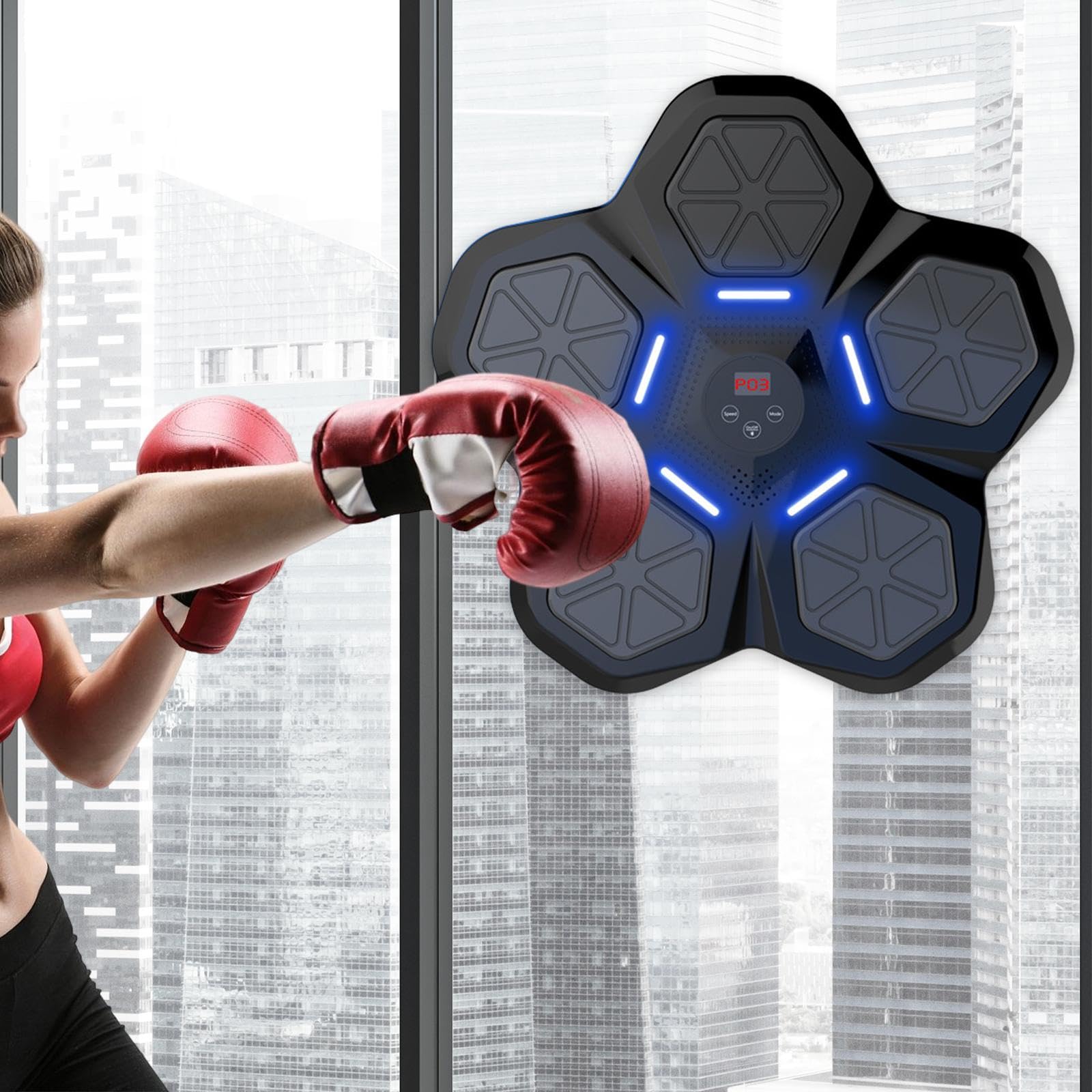 Máquina de Entrenamiento de Boxeo Musical, Entrenador de Boxeo, Bolsa de Arena iluminada RGB, Deportes, música electrónica, Objetivo de Pared para