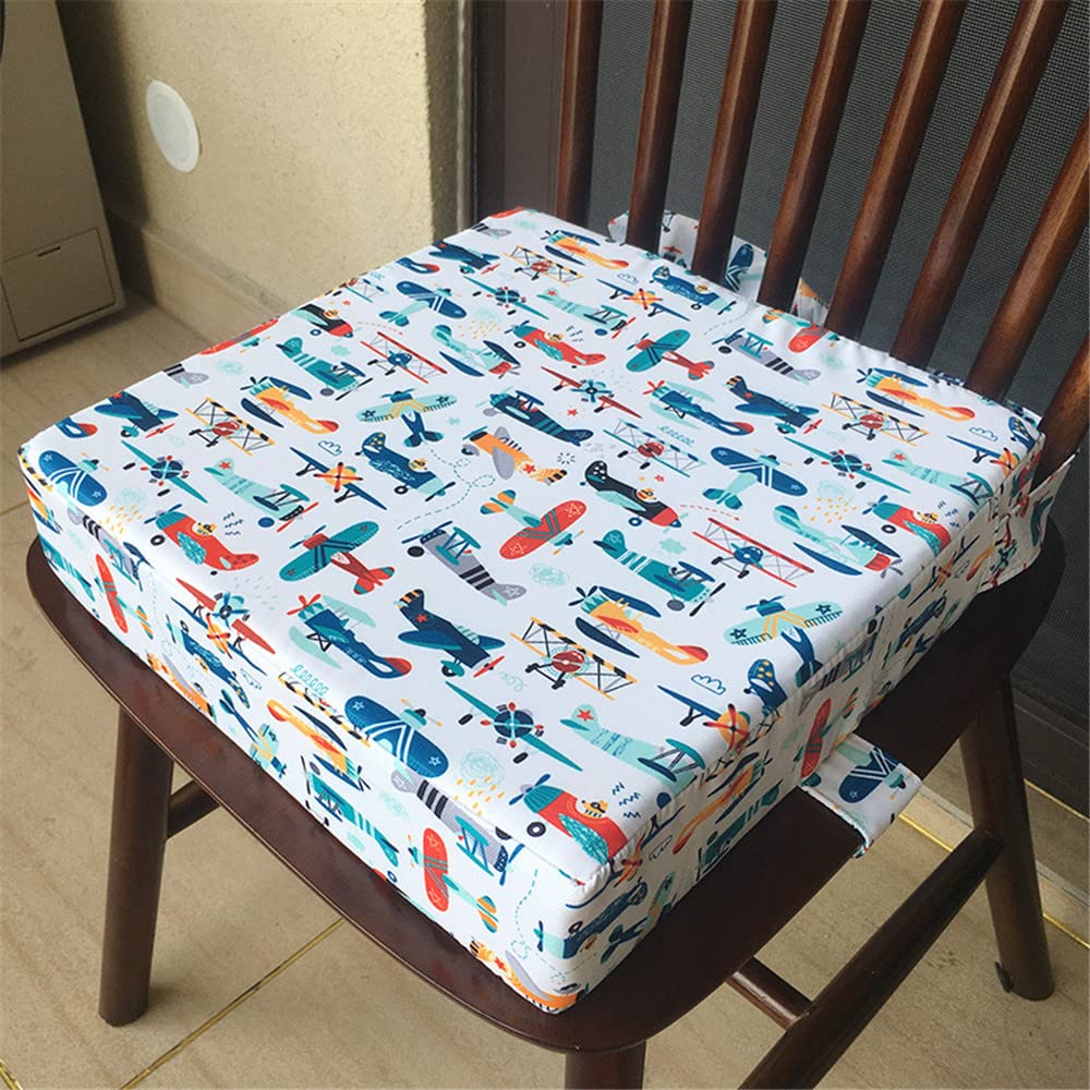 Chickwin Toddler Booster Seat for Dining Table Thick Increasing Washable Cushion with 2 Adjustable Straps Safety Buckle, Dismountable Portable Travel for Baby Child Kids (Glider,32x32x8cm)