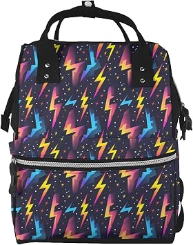 Lightning Bolt 3 For Waterproof Diaper Bag Mommy Backpack, MenS And WomenS Travel Bag