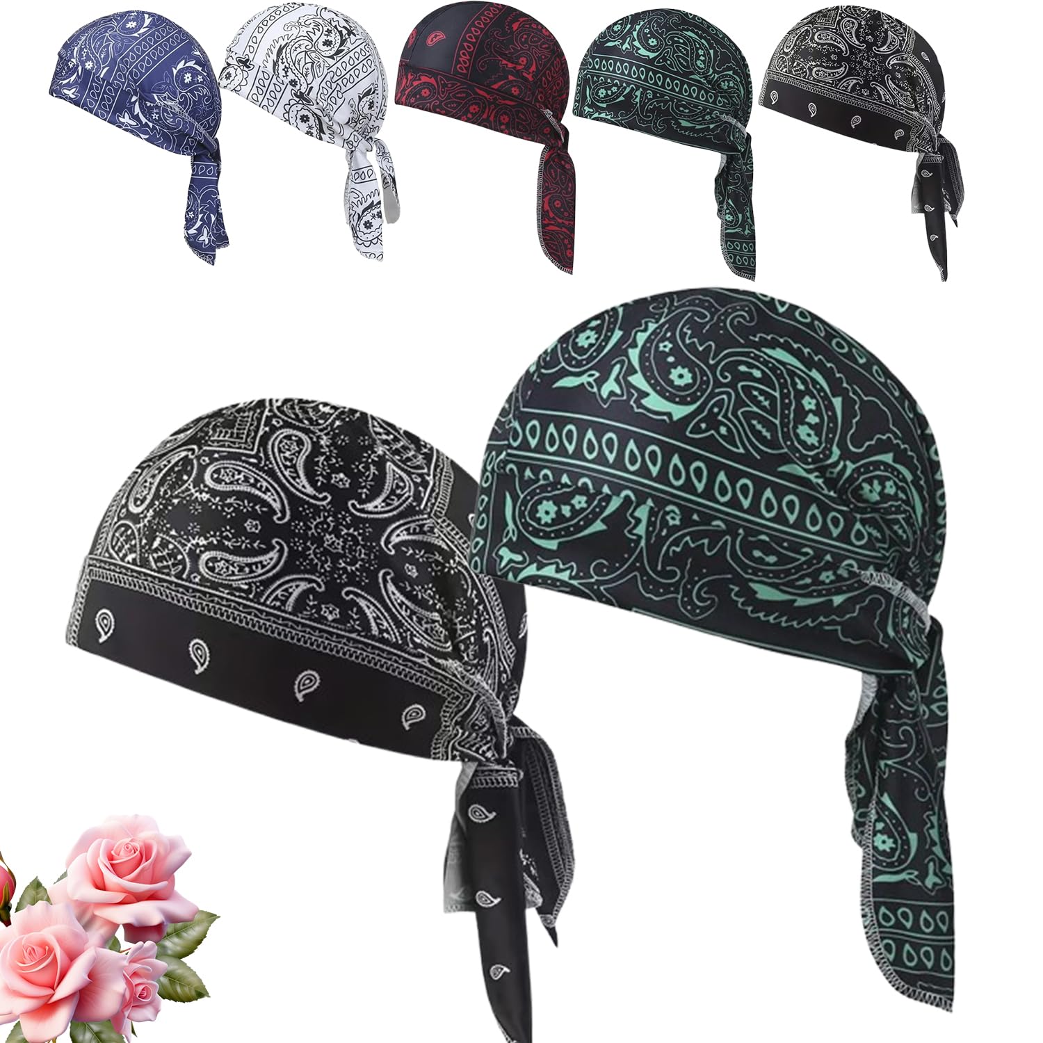 EastHedge Cooling Headscarf Cap, Cooling Skull Cap for Men Women, Summer Bandana, Sweat-Wicking Outdoor Headwear for Running, Cycling, Gardening (2*D)