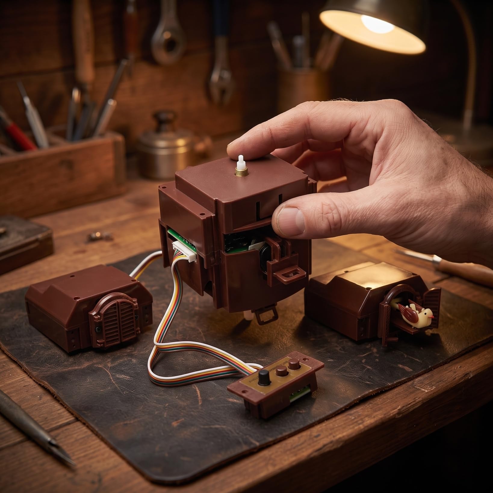 ORFOFE Kuckucksuhr Quarzwerk mit Pendel Morgensteuerung Stundensignal Musikwerk Retro Dekorative Uhr Reparatur und Ersatz