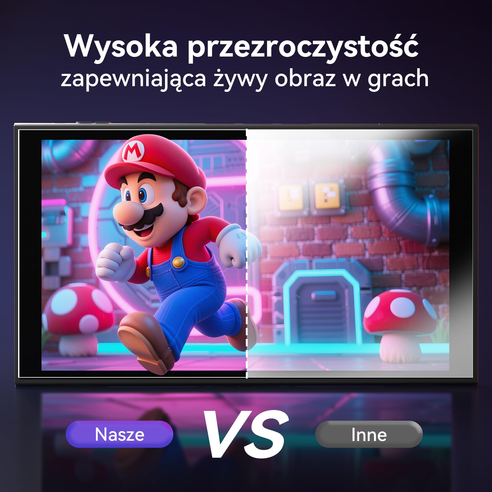 Etui do Nintendo Switch 2 2025, Wstrząsoodporne TPU, Przezroczyste, z Dokowaniem, 2 Szkła Ochronne, 2 Nakładki na Gałki (Ulepszone)