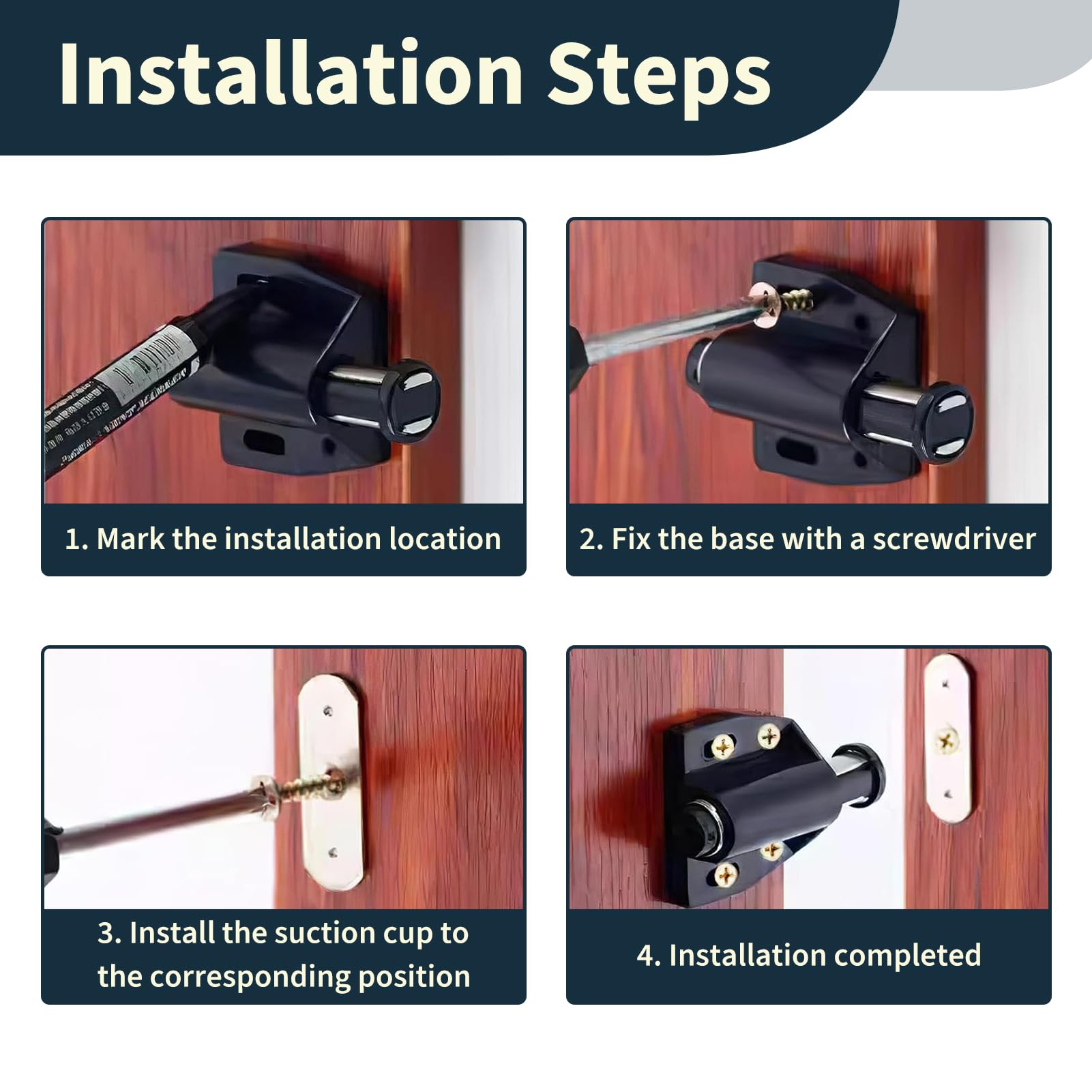 6 Packs Magnetic Pressure Touch Release Catches, Magnetic Push to Open Latch Door Catches - Image 4