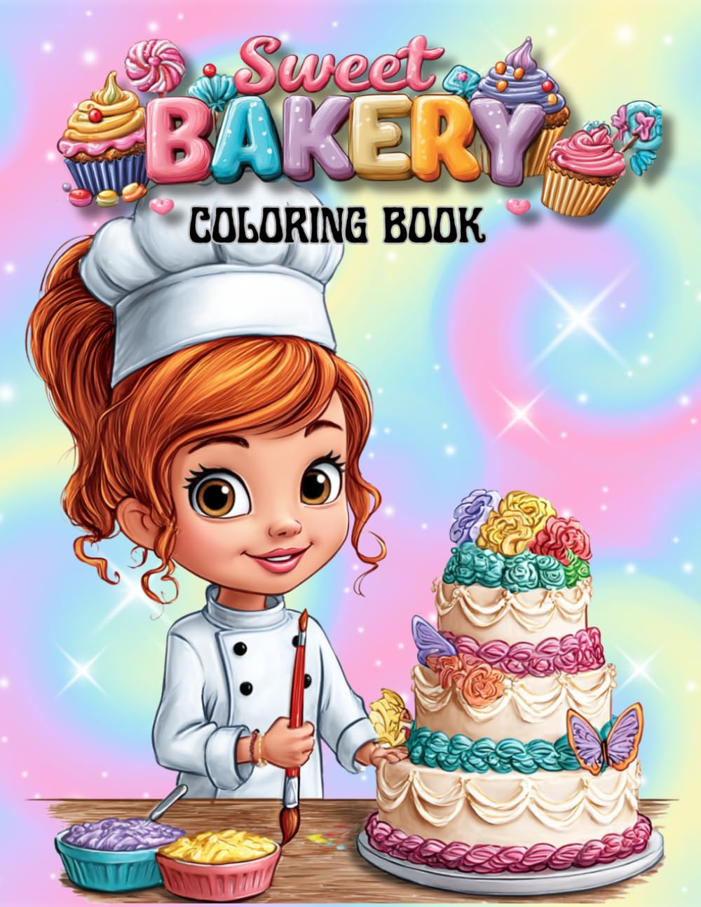 Sweet Bakery Coloring Book: Fun and Easy Coloring Pages of Cakes, Cupcakes, and Sweets for Kids Ages 4-8