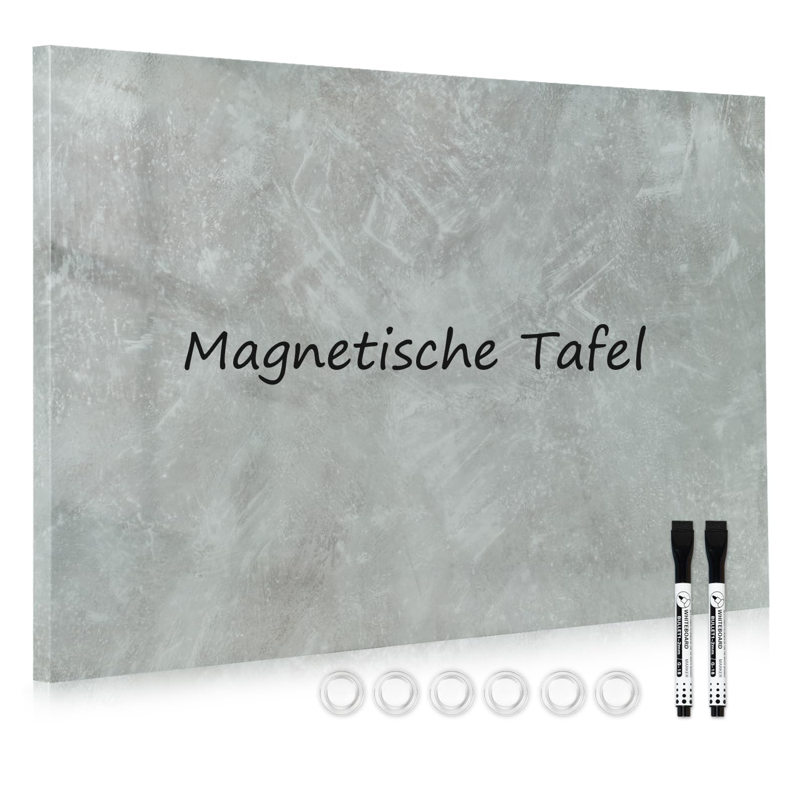 DOLLAR BOSS Magnetic Whiteboard, 50 x 70 cm, Marble Print, Wall Mount