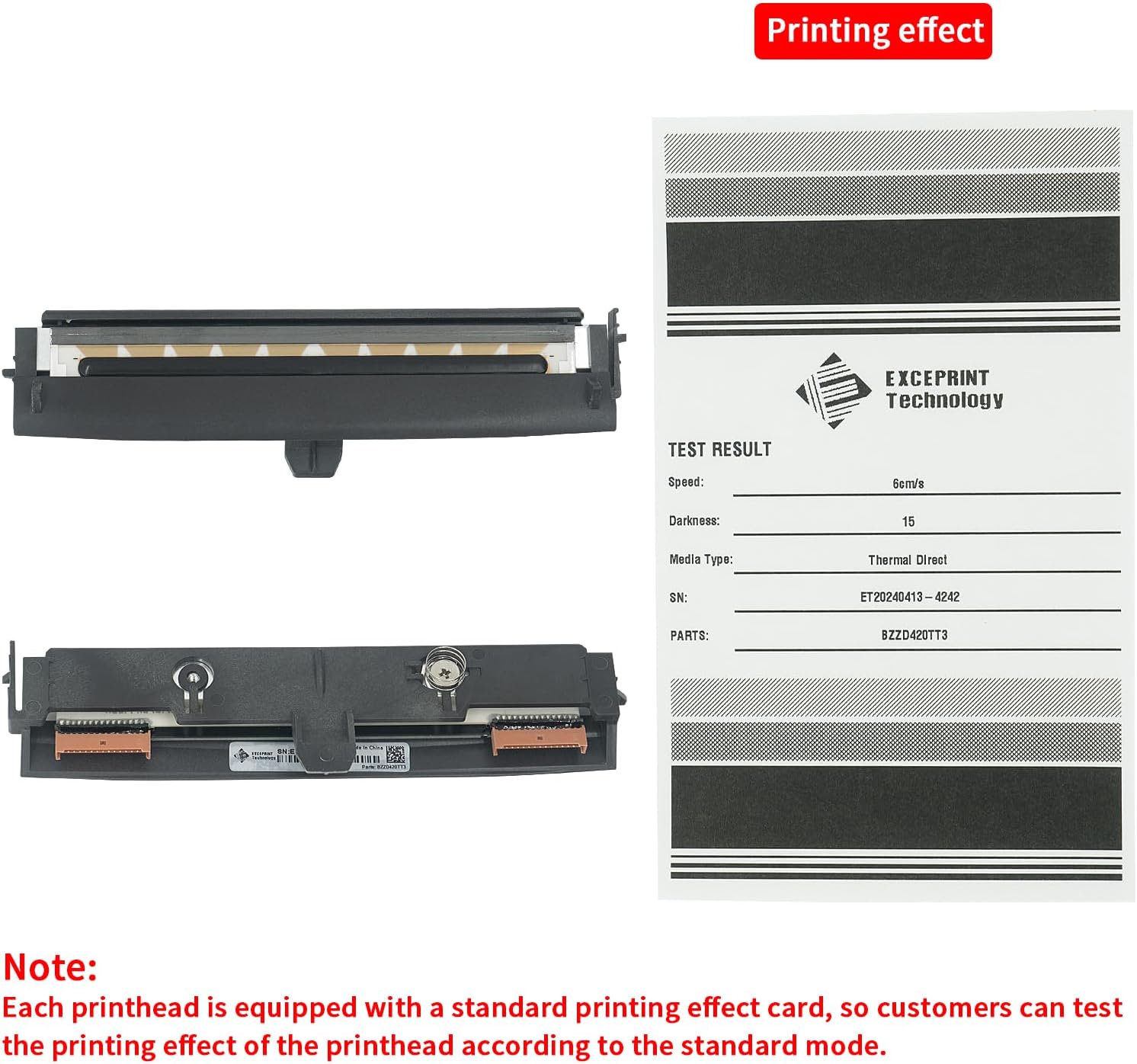 P1080383-227 Printhead for Zebra ZD420T ZD620T ZD621T 300dpi Thermal Label Barcode Printer, Premium Print Head Replacement
