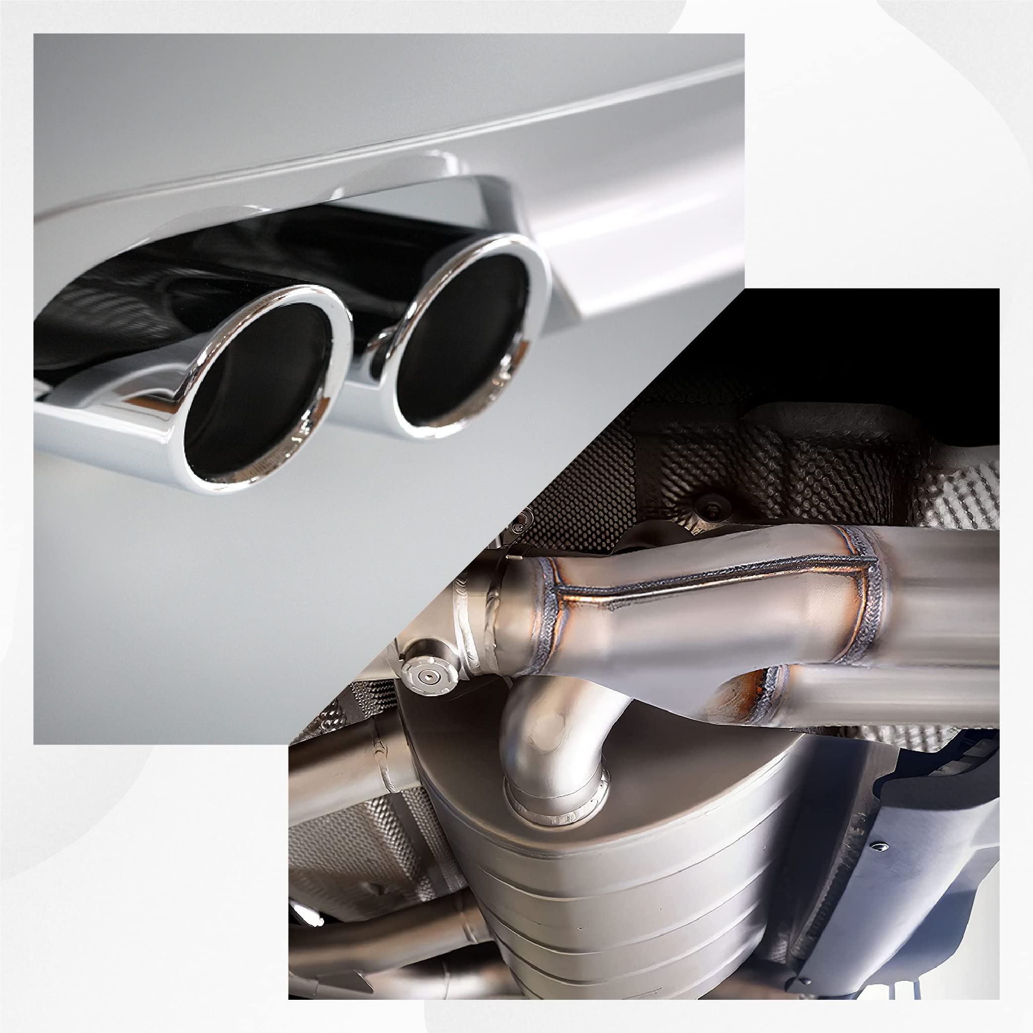 FGJQEFG T409 Stainless Steel Y Pipe 2.75'' Inch ID Single to 2.75'' Inch ID Dual Stamped Exhaust Adapter Connector, Overall Length: Approx. 10", Universal