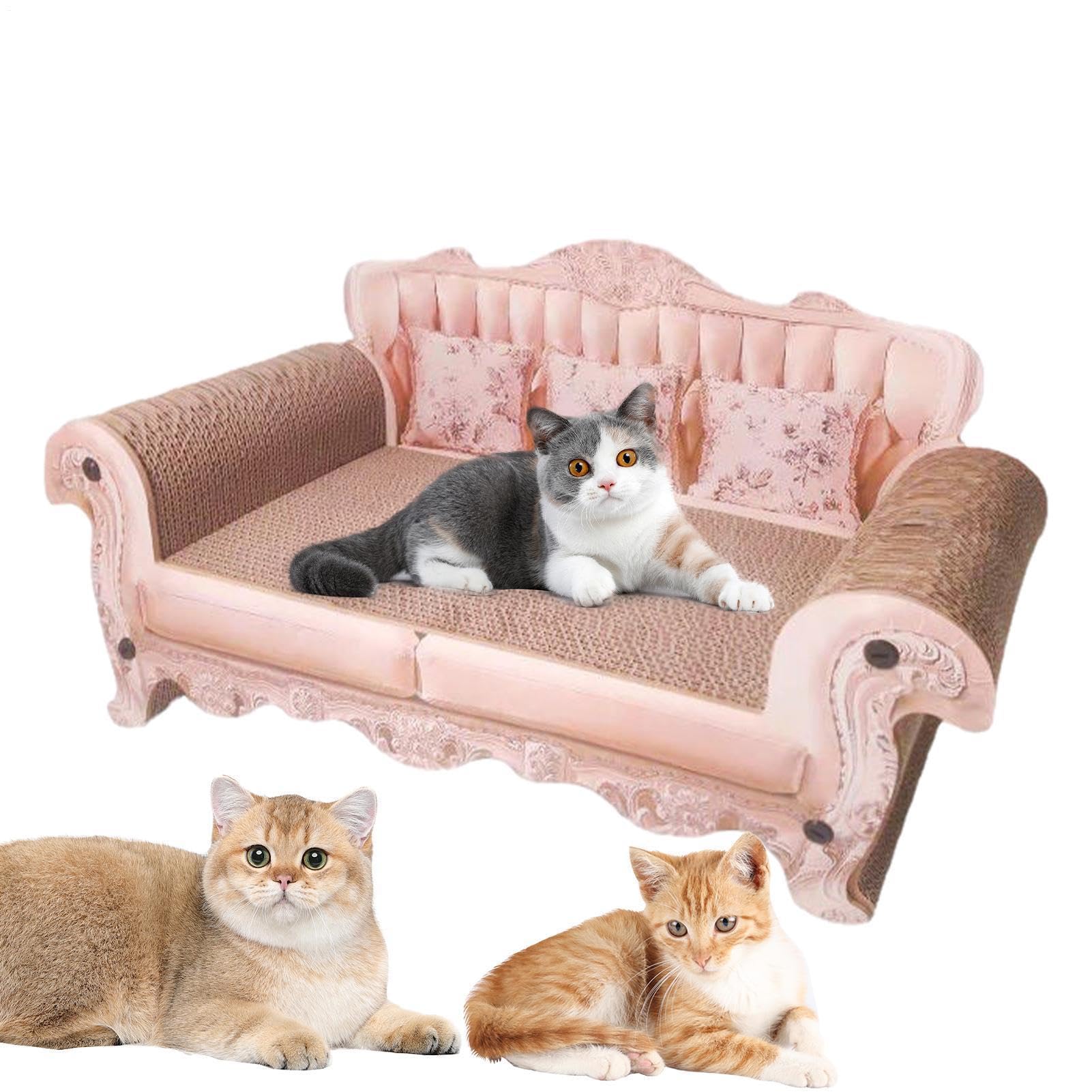 Rascador para gatos de cartón – Cama para gatos de cartón ondulado | rascador para gatos, sofá Lounge | Resistente rascador para gatos de interior, rascar, dormir, jugar, descansar, juguete