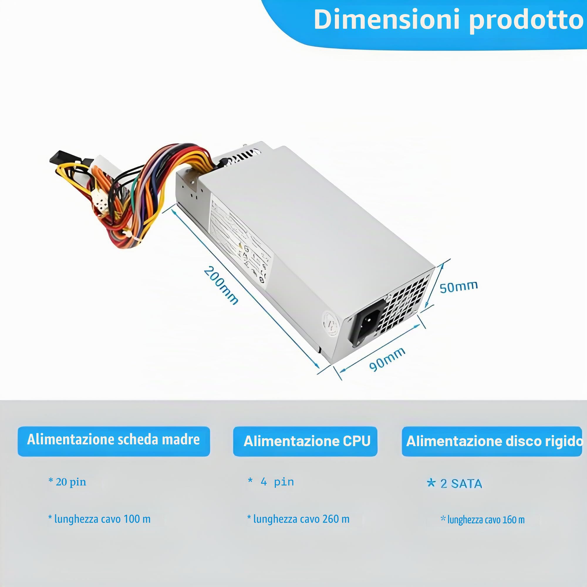 Alimentatore per Chassis Piccolo Alimentatore per Computer per Componenti Computer PS ‑ 5221‑9 06 220 W 220V ‑ 240V Nominale