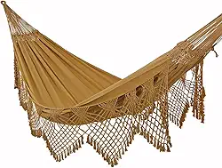 Rede de Dormir e Descanso Safira Casal Extra 100% Algodão Jaguaruana. (Caramelo)