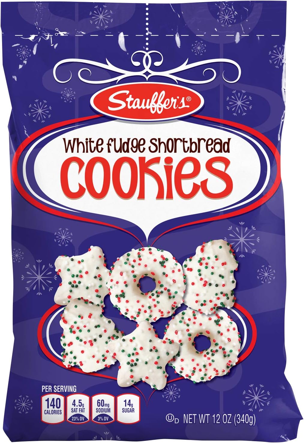Stauffer's Holiday Cookies, 12 oz. Bags (Set of 2) (White Fudge Shortbread)