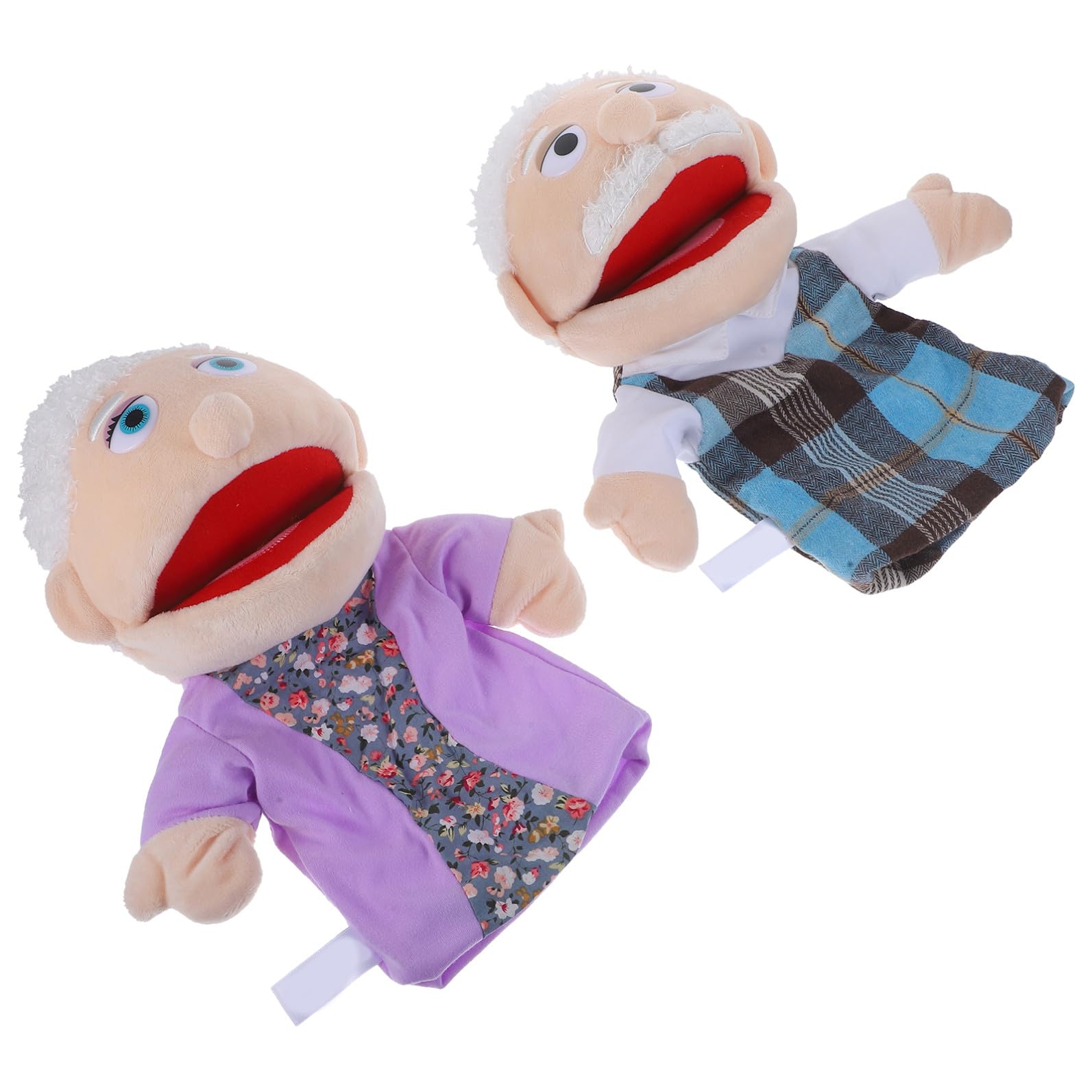 Beaupretty Marionetas de Mano y Desarrollo Sensorial para Niños 2 Piezas para Juego Interactivo Relleno de Algodón PP, Figuras Realistas de Abuelo y Abuela