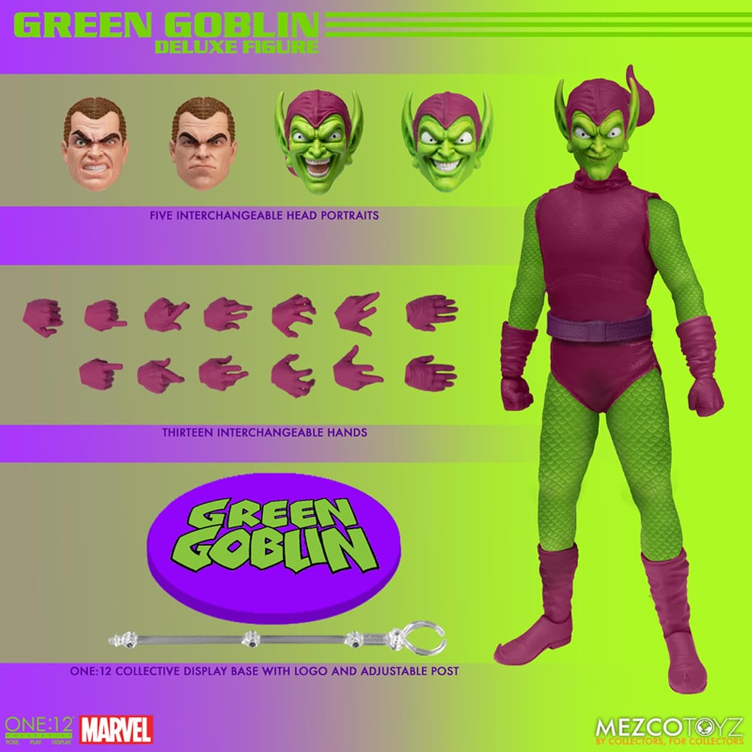 Mezco Toys Marvel Figurine 1/12 Green Goblin - Deluxe Edition 17 cm