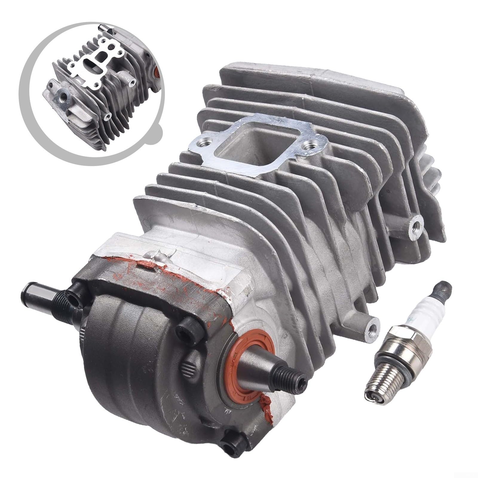 Cilindro de motor de 40 mm para pistón y cigüeñal, metal resistente al desgaste, fácil montaje, repuesto para motosierras MS211 MS211C, color negro, 1 unidad