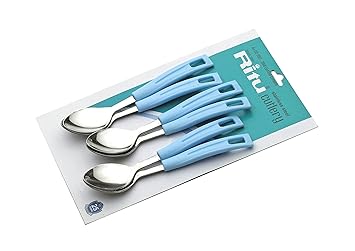 Ritu Aluminum Tea Spoon Set, 6-Pieces, Multicolour, Standard (J-158)