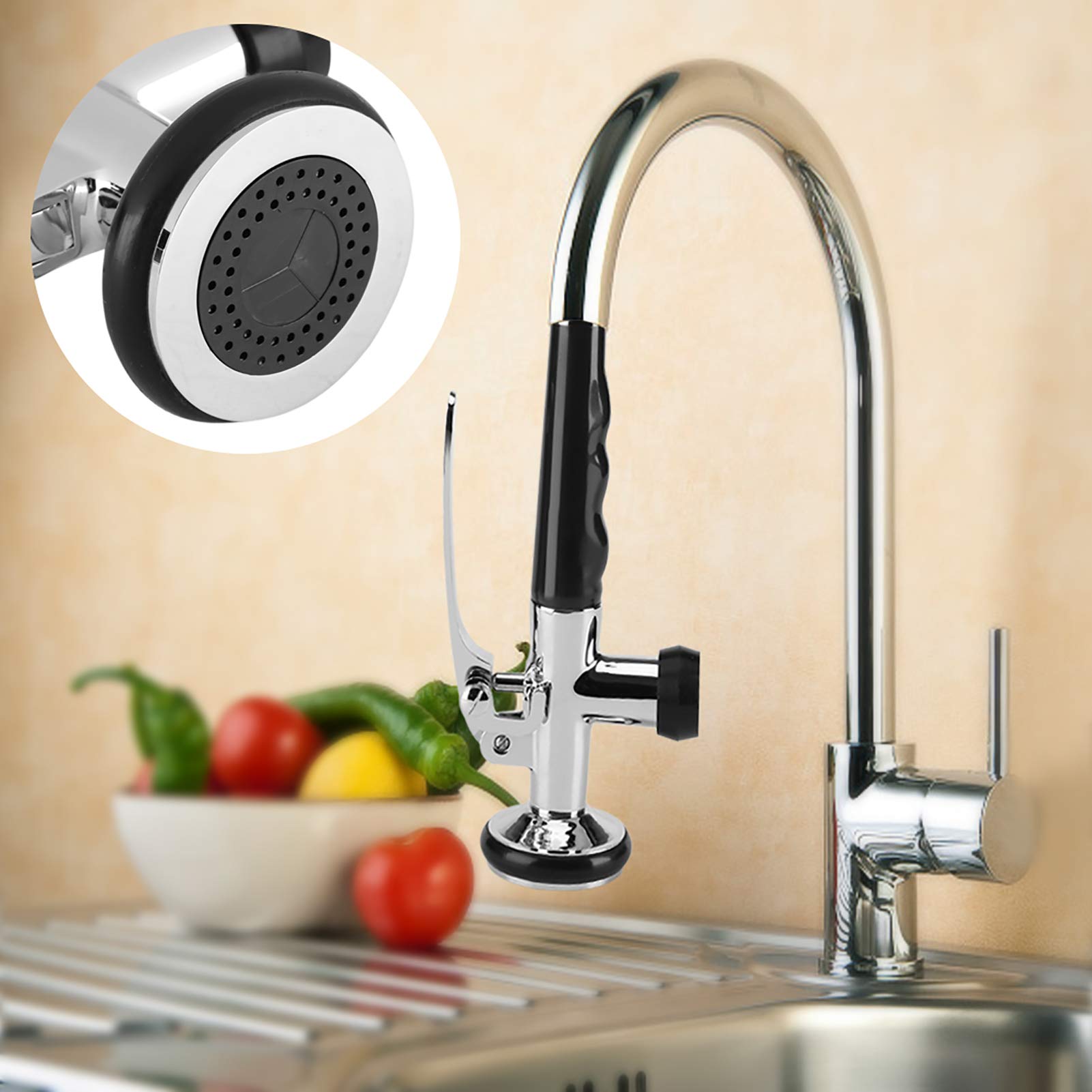 Fdit Grifo de Extracción hacia Abajo Grifo de Lavabo Giratorio Pre-Enjuague del Chorro Cabeza del Pulverizador Cocina