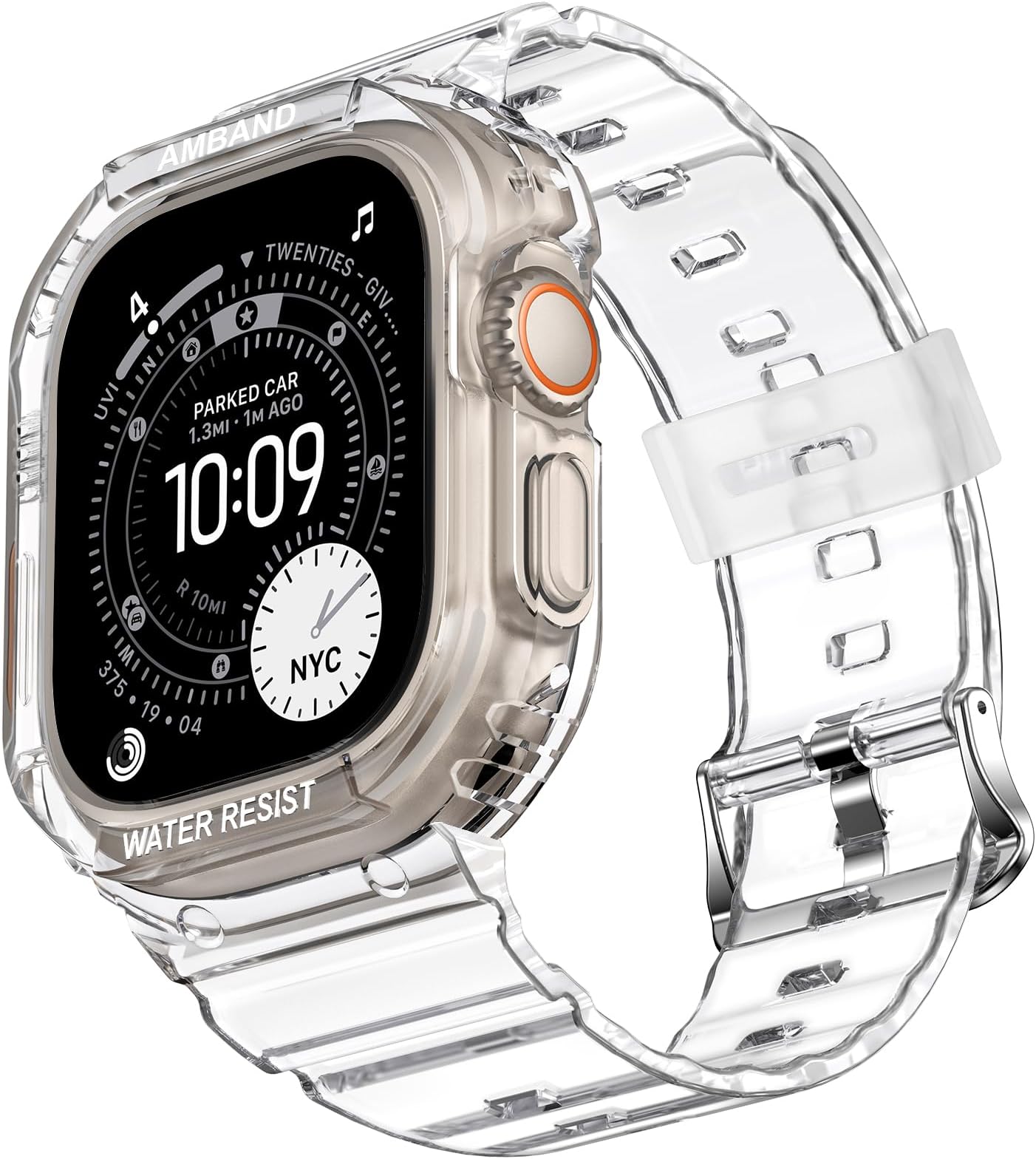 amBand M1 Rugged Case with Strap Compatible with Apple Watch Series 8/7 45mm, Durable TPU Military Sport Wristband with Bumper Protective Cover Designed for iWatch 6/SE/5/4/3/2/1 44mm 42mm Men