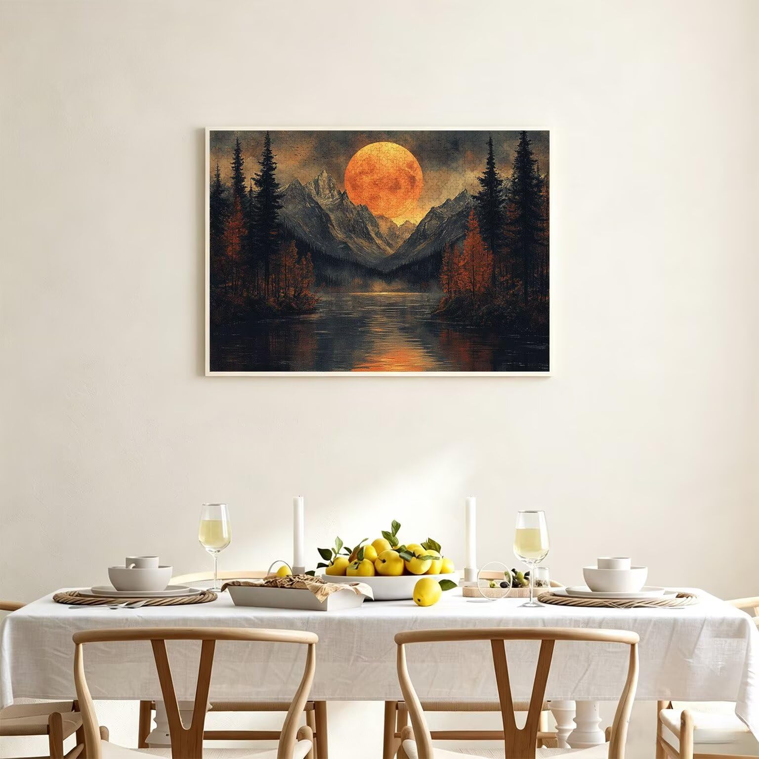 Puzzle 4000 Pieces Coucher de Soleil Puzzle Adulte 141x87cm Montagne, n-454