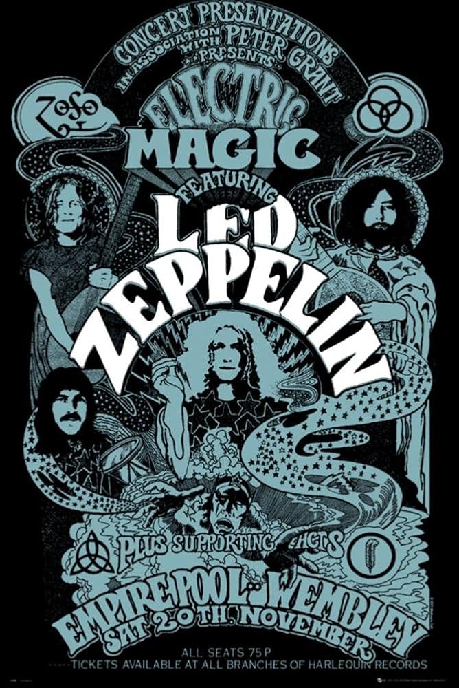 LED ZEPPELIN ライブポスター Amazon.com: Led Zeppelin - Music Poster/Print (Wembley Stadium