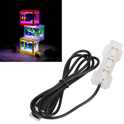 Iluminación LED para acuario, pequeño acuario, planta de agua, luz, pecera de escritorio, Mini decoración