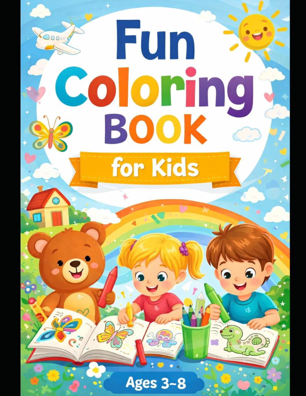 Kids Coloring Book for Toddlers: Cute Animals, Simple Shapes & Fun Coloring Pages for Ages 3 to 8