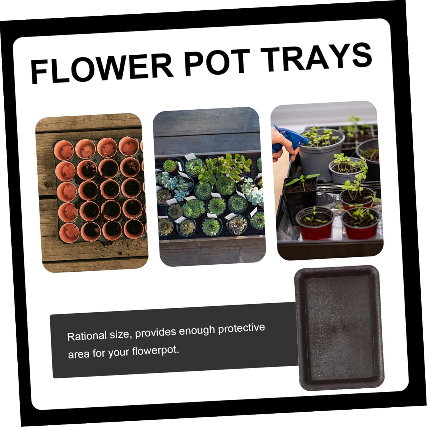 YARNOW 12 Pcs Water Tray Succulent Plants Indoor Plants Plant Trays for Pots Round Tray Coaster Holder House Plants Plant Pots Indoor Veggie Tray Bonsai Trays Resin Bottom Plate Rectangle