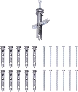 Heavy-Duty Zinc Drywall Anchors Kit | 10 Pack Self-Drilling Toggle Anchors and Screws, Hangs Up to 100lb, Toggle Bolts for Hollow Walls