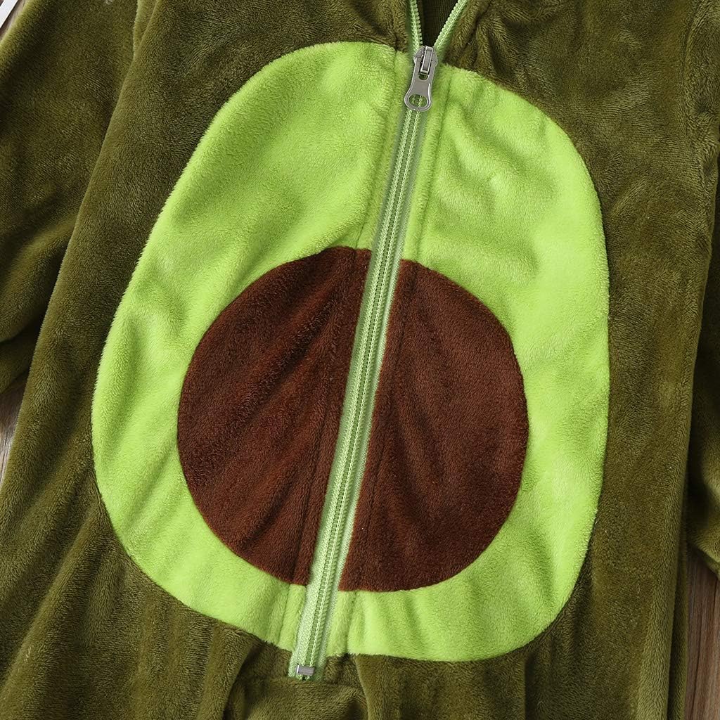 Vista 6 de Lindo disfraz de aguacate de halloween unisex para bebés y niños pequeños, disfraces de terciopelo