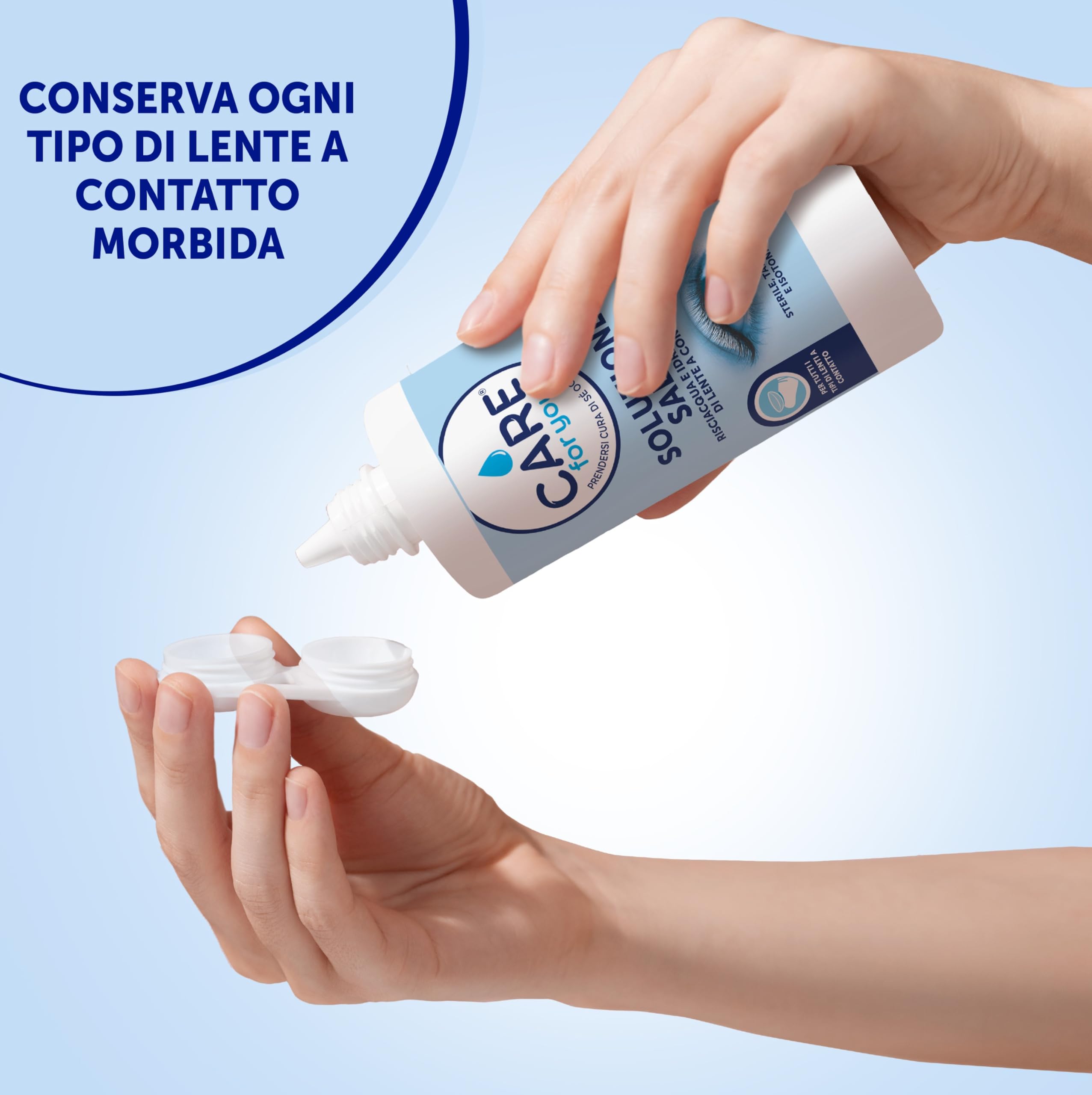 CARE for you, Soluzione Unica Plus - Liquido Lenti a Contatto Morbide, Idrata e Lubrifica, Soluzione Salina per Lenti, Deterge e Disinfetta, 360 ml