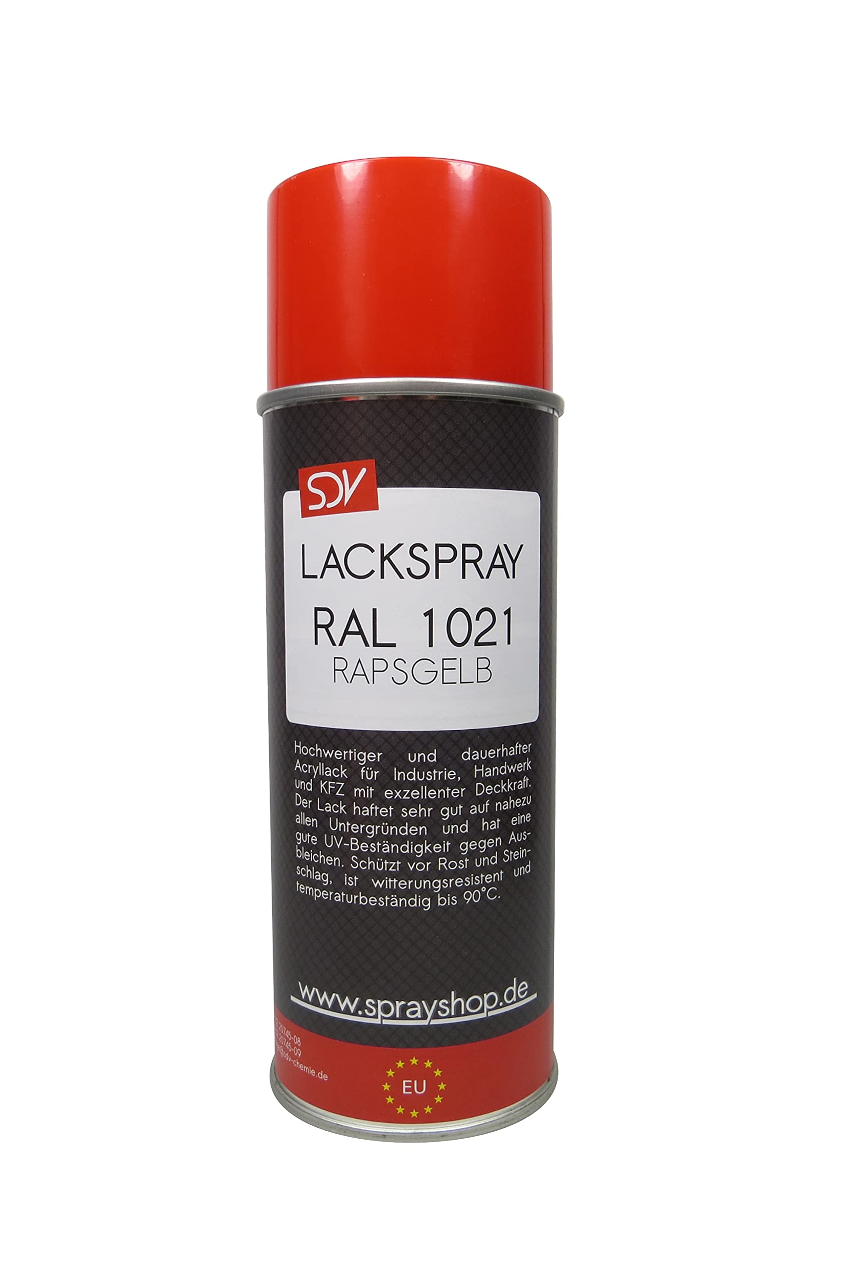 SDV Chemie Lackspray RAL 1021 RAPSGELB 12x 400ml glänzend Acryllack