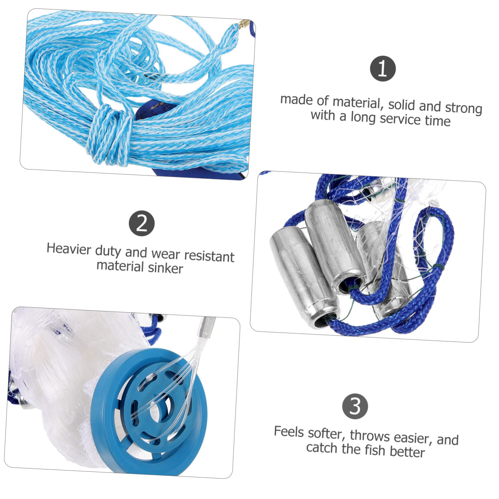 Mipcase Rete Da Pesca Per Acqua Salata Retino Da Lancio Grande Per Forniture Da Pesca e Cattura Di Pesci