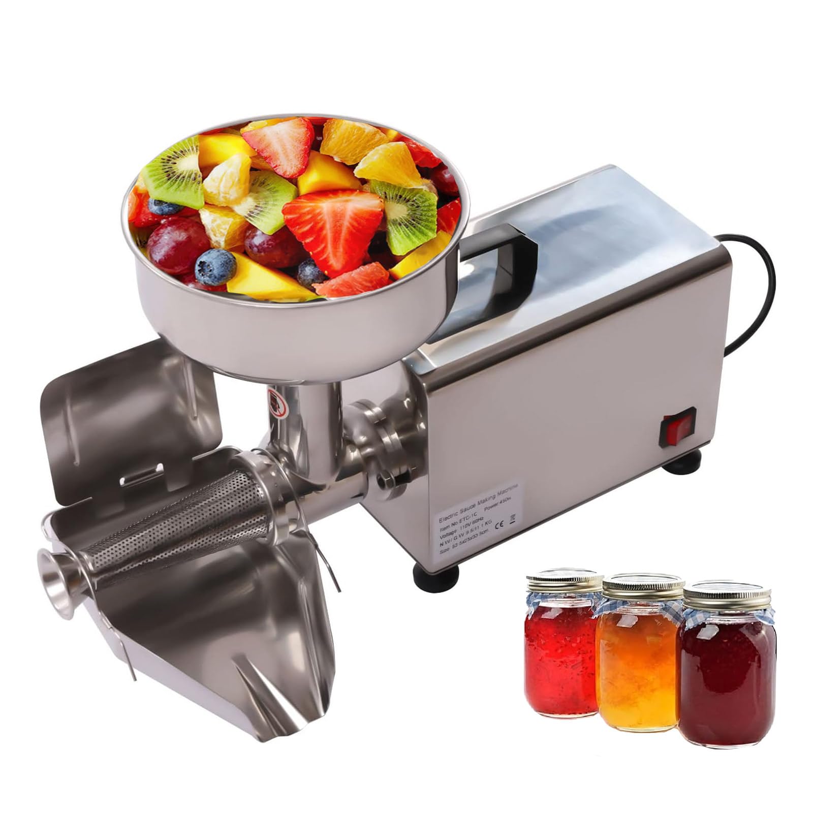 Passoire à tomate électrique en acier inoxydable pour tomate, fraise, sauce myrtille