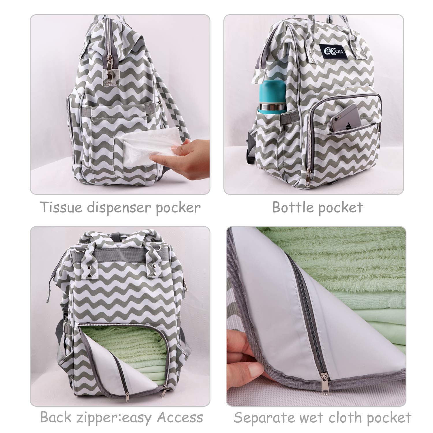 Diaper Bag Backpack, COCOCKA 