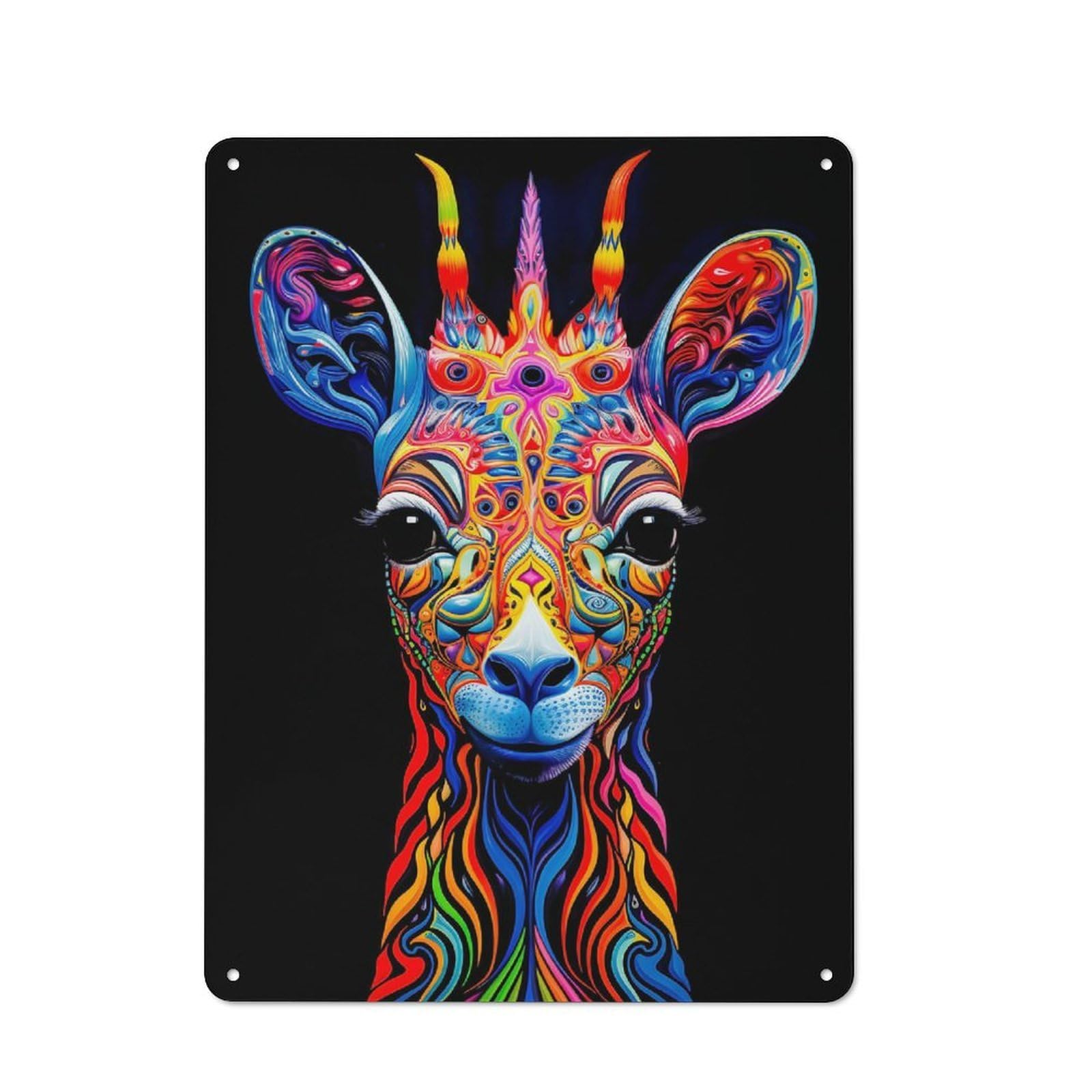 Junmoney Giraffe Vintage Metal Sign 40X30cm For Lounge Or Reading Corner, For Garage, Workshop And Man Cave Decoration