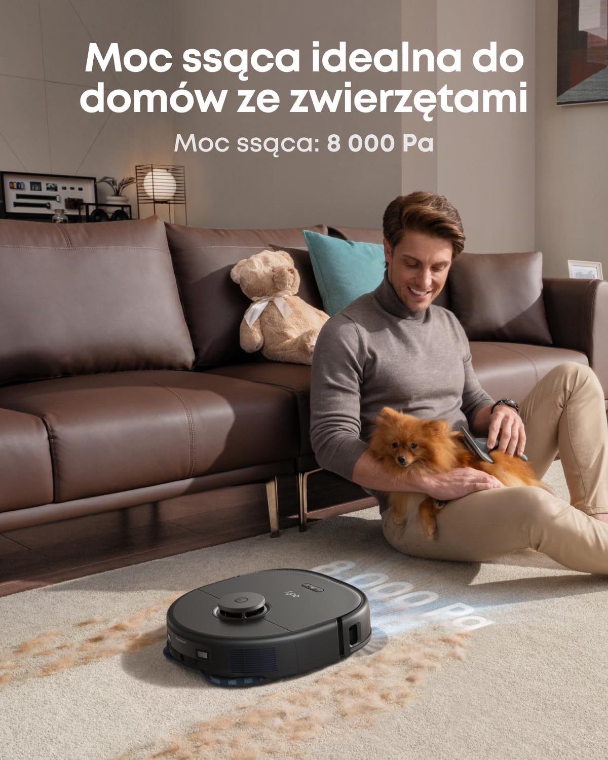 Robot odkurzający Eufy X10 Pro Omni z systemem MopMaster 2.0 (8000 Pa), technologią inteligentnej nawigacji iPath, automatycznie opróżniającym się zbiornikiem na kurz o pojemności 2,5 l(odnowiona)